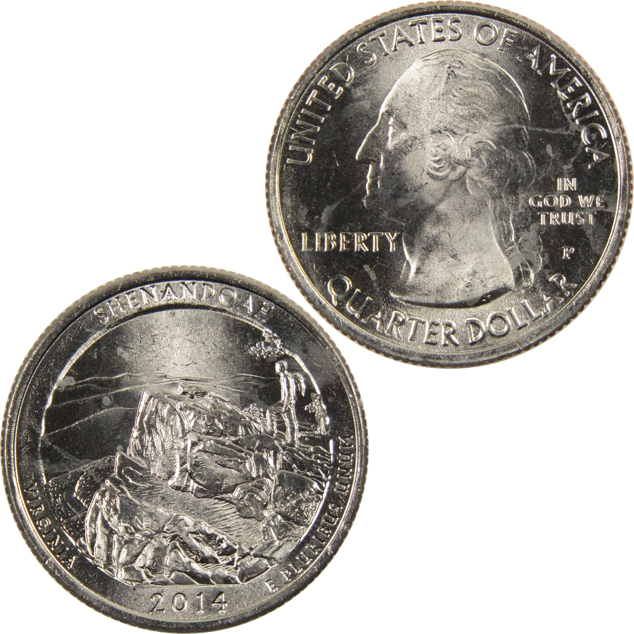 2014 P Shenandoah National Park Quarter BU Uncirculated Clad 25c Coin