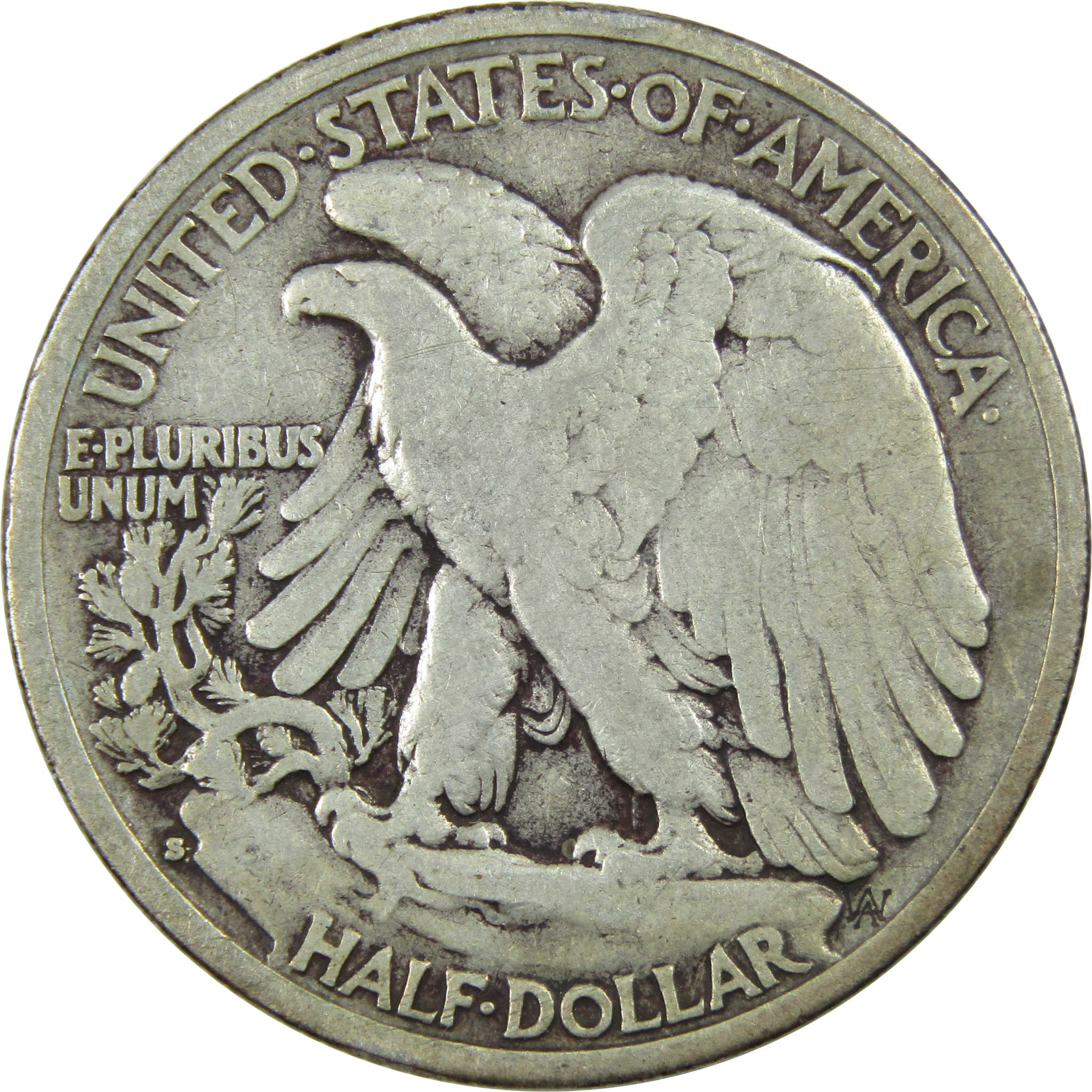 1934 S Liberty Walking Half Dollar F Fine Silver 50c Coin SKU:I12111