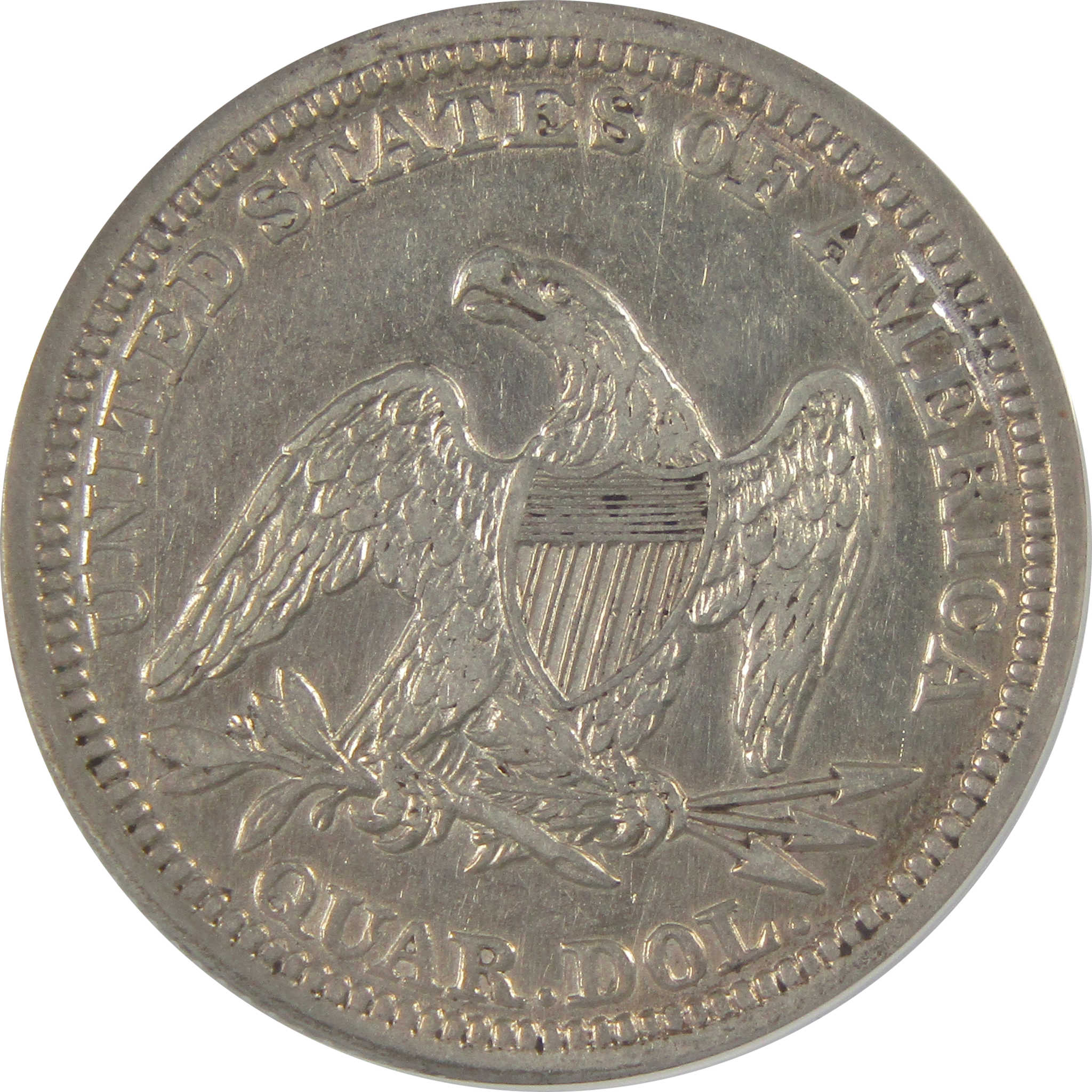 1854 Seated Liberty Quarter EF 45 Details ANACS Silver SKU:CP167