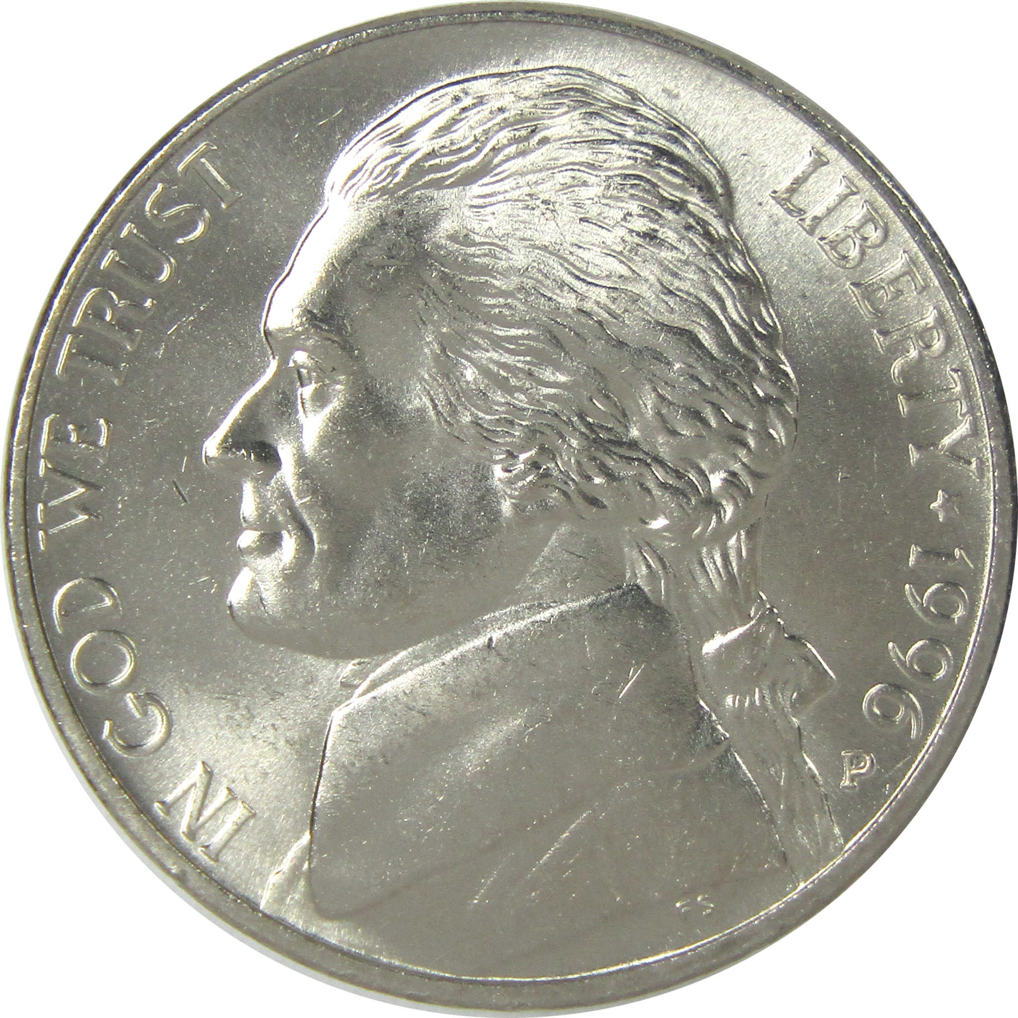 1996 P Jefferson Nickel Uncirculated 5c Coin