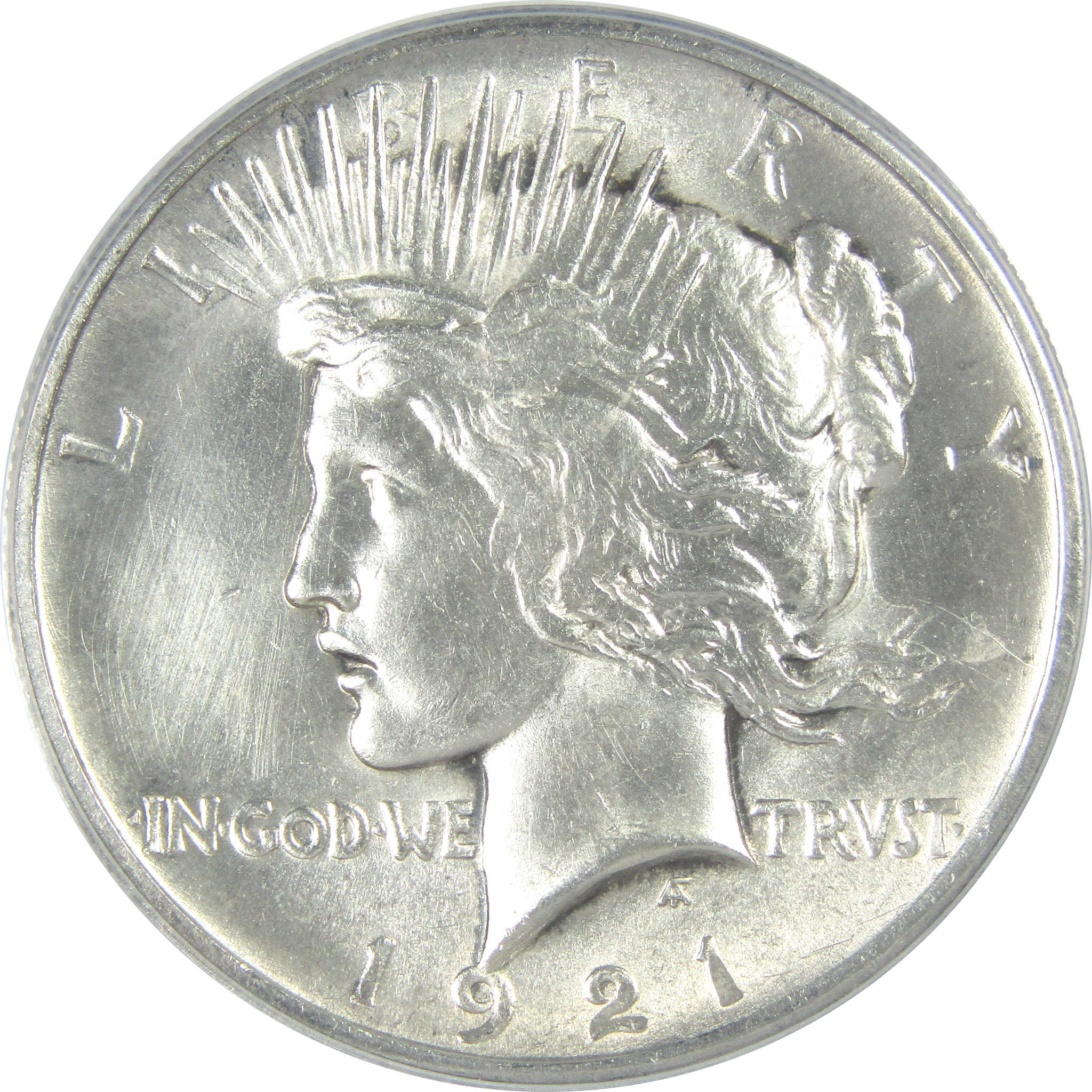 1921 High Relief Peace Dollar MS 60 Details ANACS Silver $1 SKU:I16240