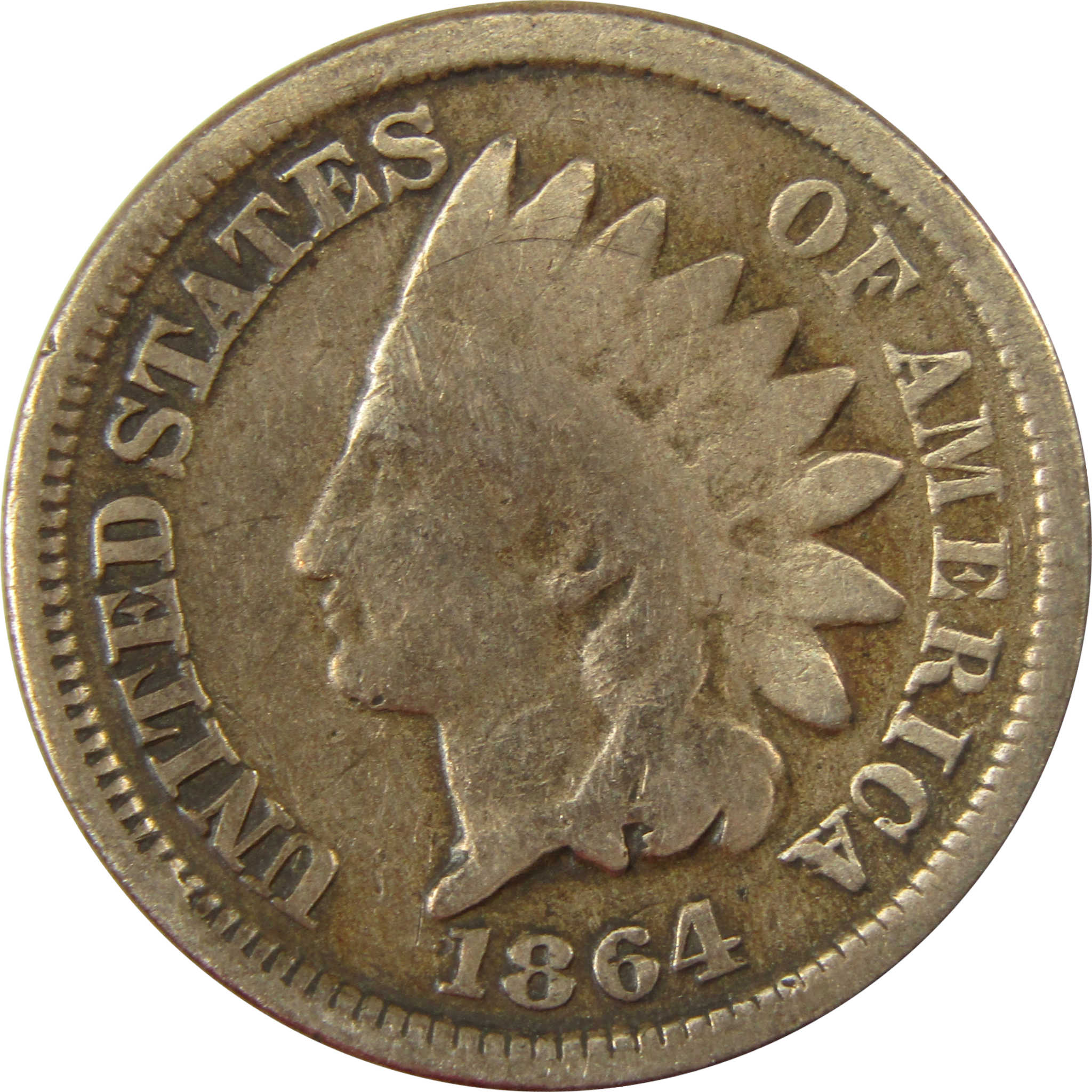 1864 Indian Head Copper-Nickel Cent G Good Details Penny SKU:CP1212