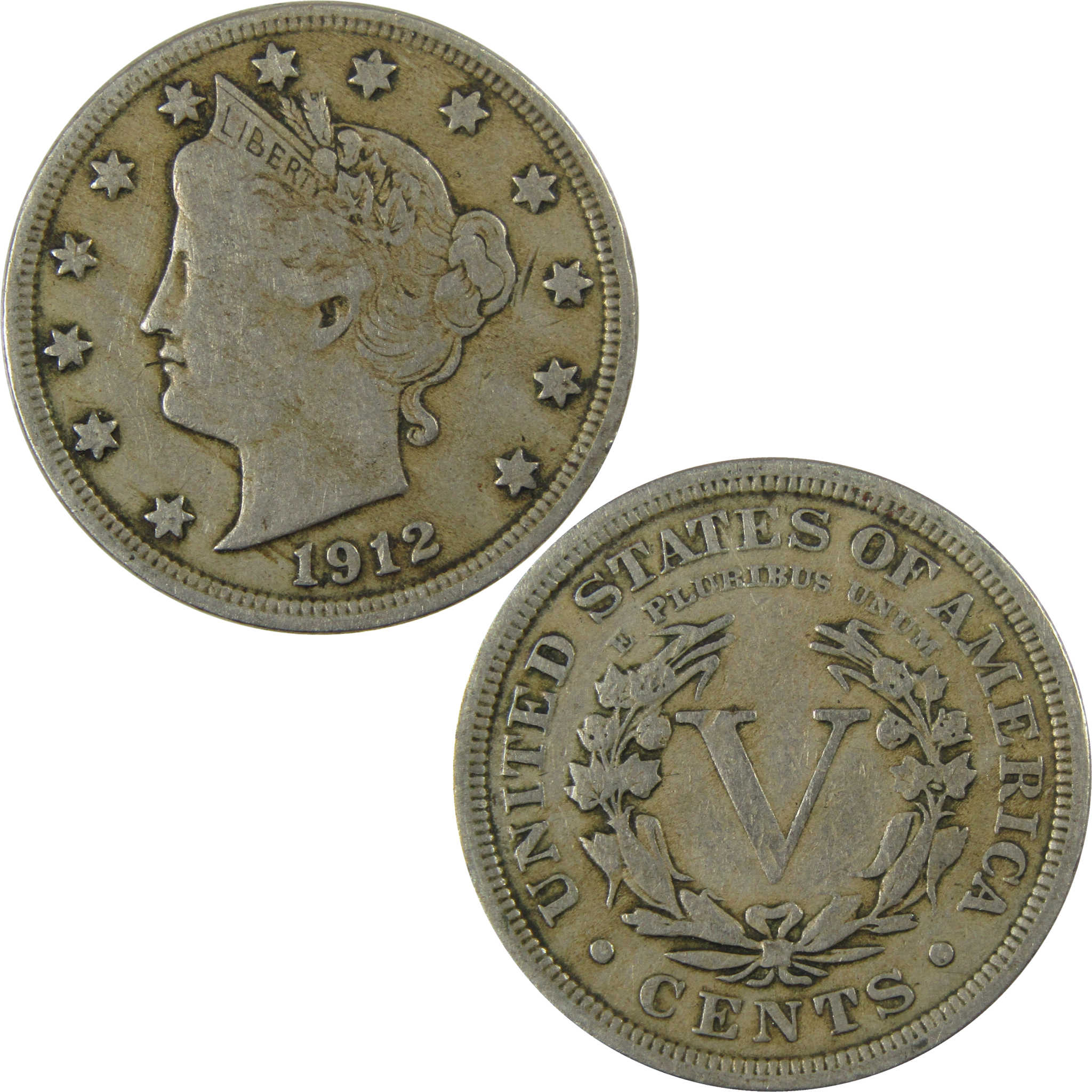 1912 Liberty Head V Nickel F Fine 5c Coin Collectible SKU:I26926