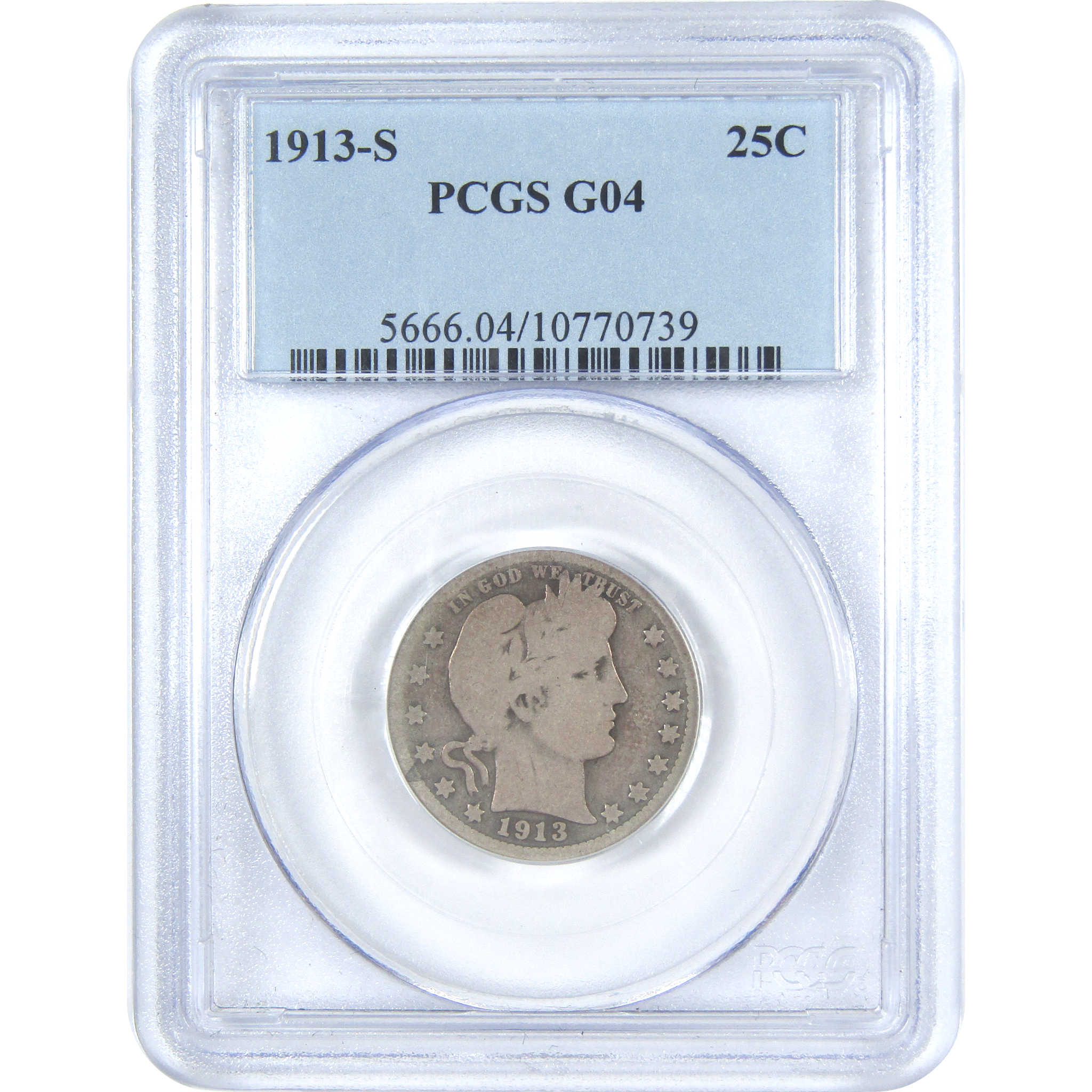 1913 S Barber Quarter G 4 PCGS Silver 25c Coin SKU:I15368