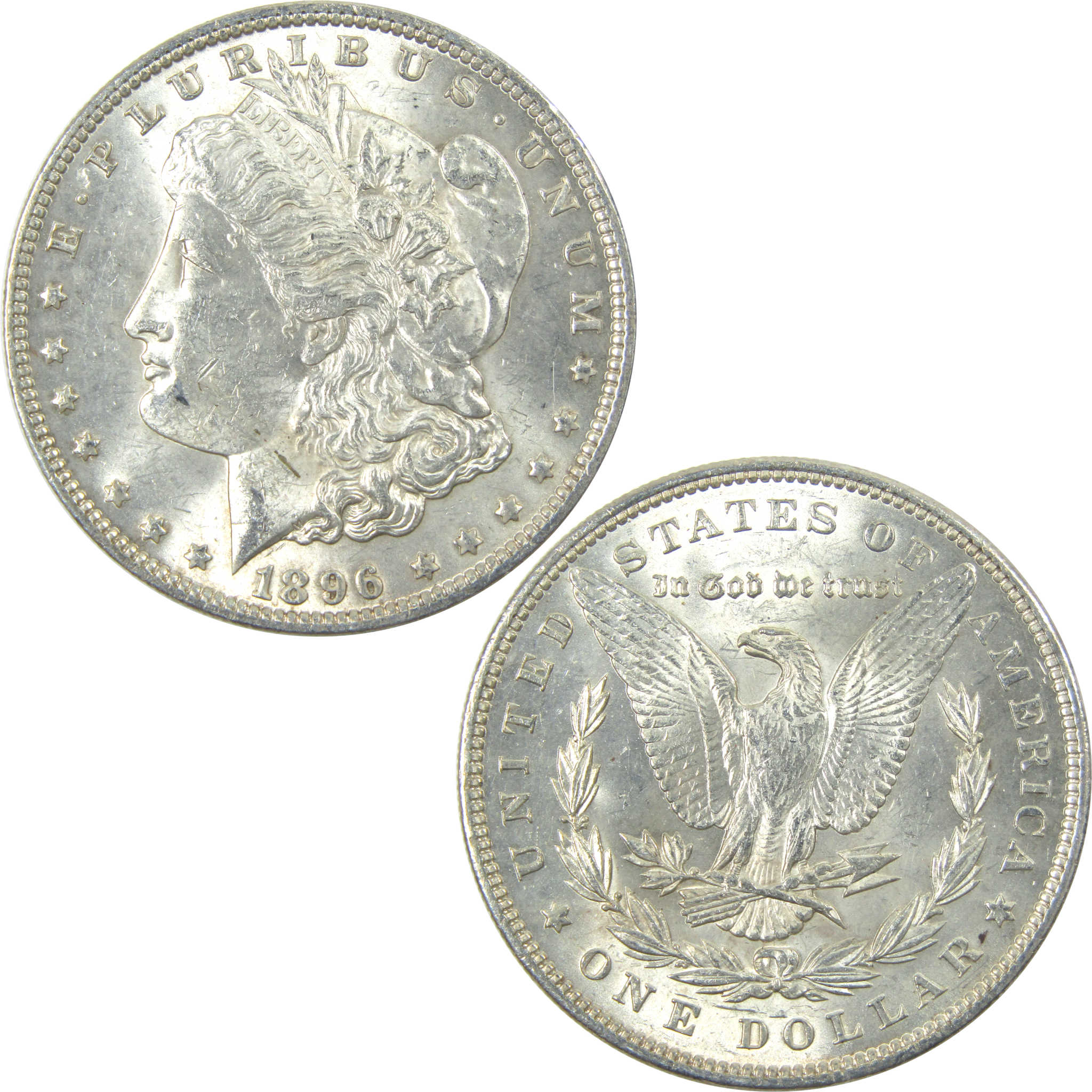 1896 Morgan Dollar AU About Uncirculated Silver $1 Coin SKU:I15413 - Morgan coin - Morgan silver dollar - Morgan silver dollar for sale - Profile Coins &amp; Collectibles