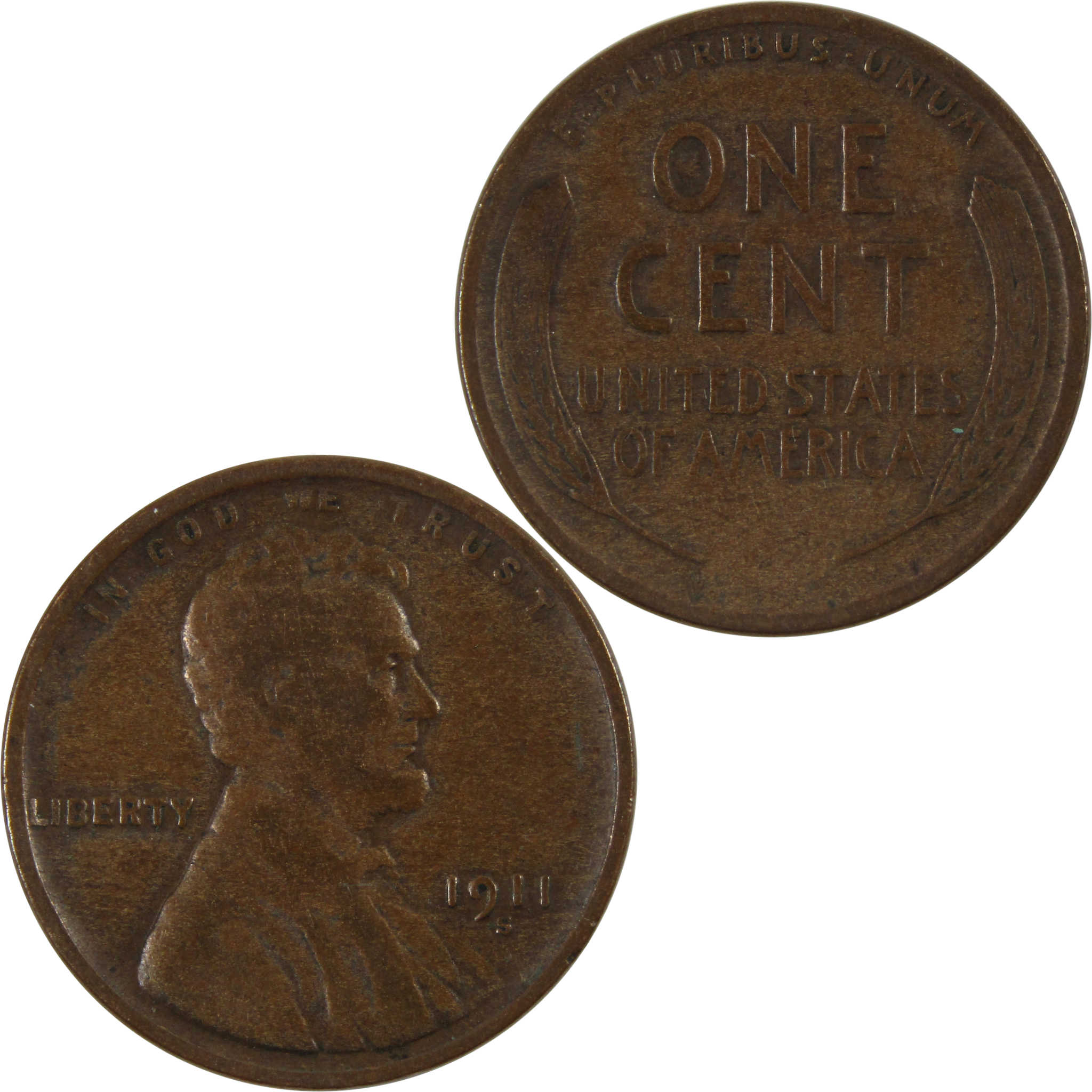 1911 S Lincoln Wheat Cent F Fine Penny 1c Coin SKU:I8382