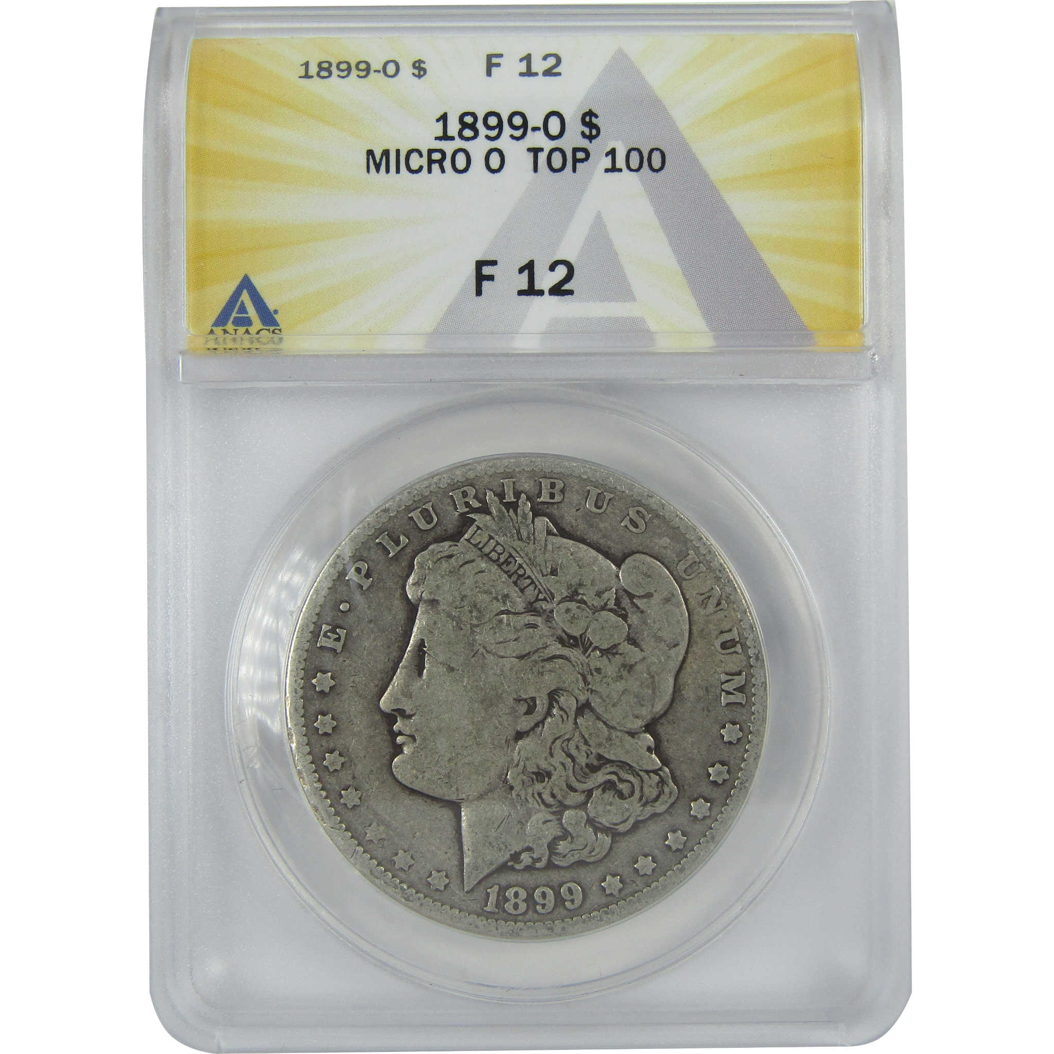 1899 O Micro O Top 100 Morgan Dollar F 12 ANACS Silver $1 SKU:I16381 - Morgan coin - Morgan silver dollar - Morgan silver dollar for sale - Profile Coins &amp; Collectibles