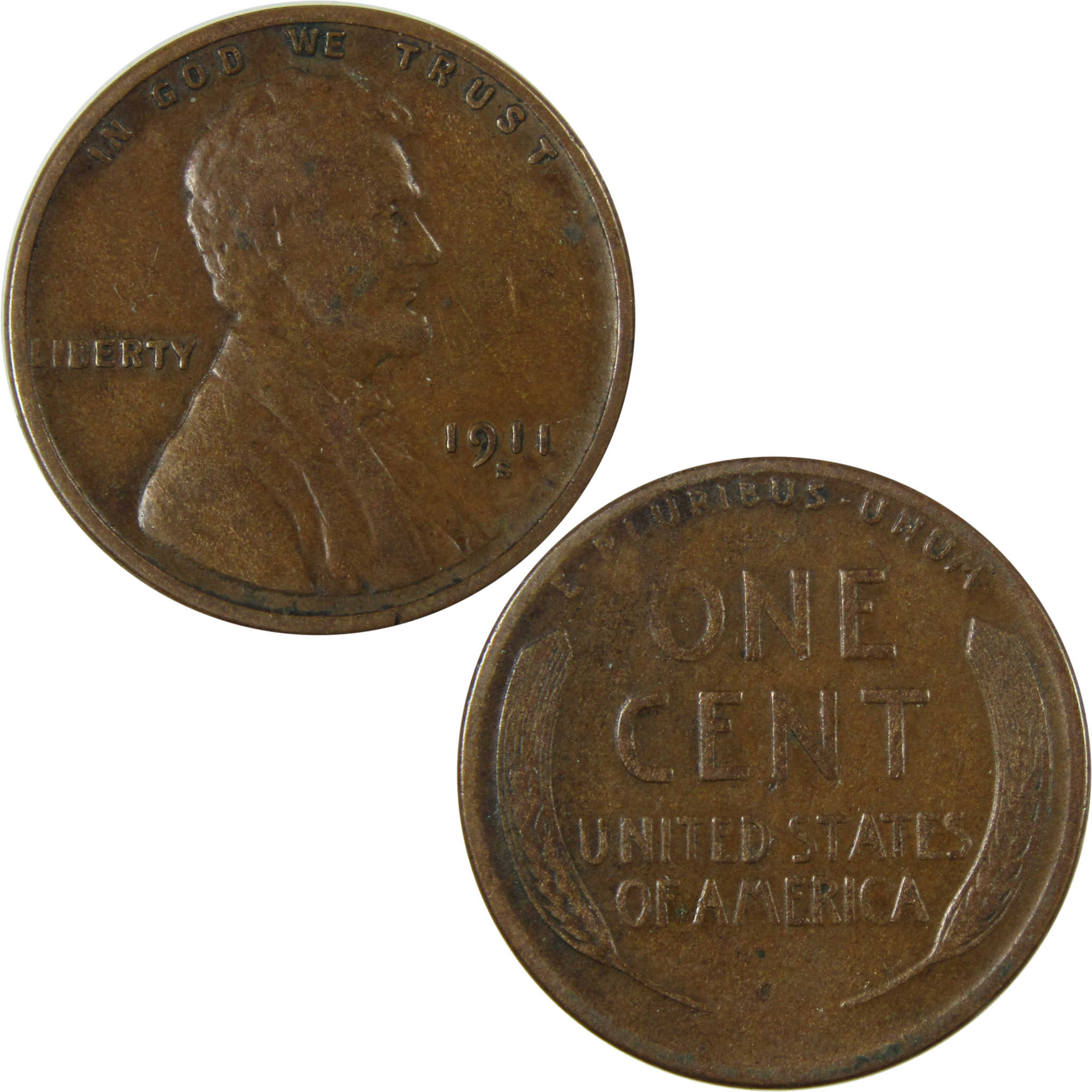 1911 S Lincoln Wheat Cent VF Very Fine Penny 1c Coin SKU:I26383