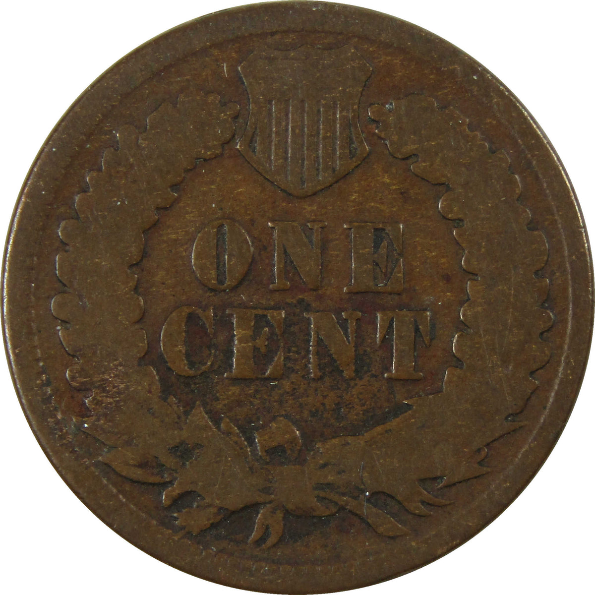 1875 Indian Head Cent AG About Good Details Penny 1c Coin SKU:I28638