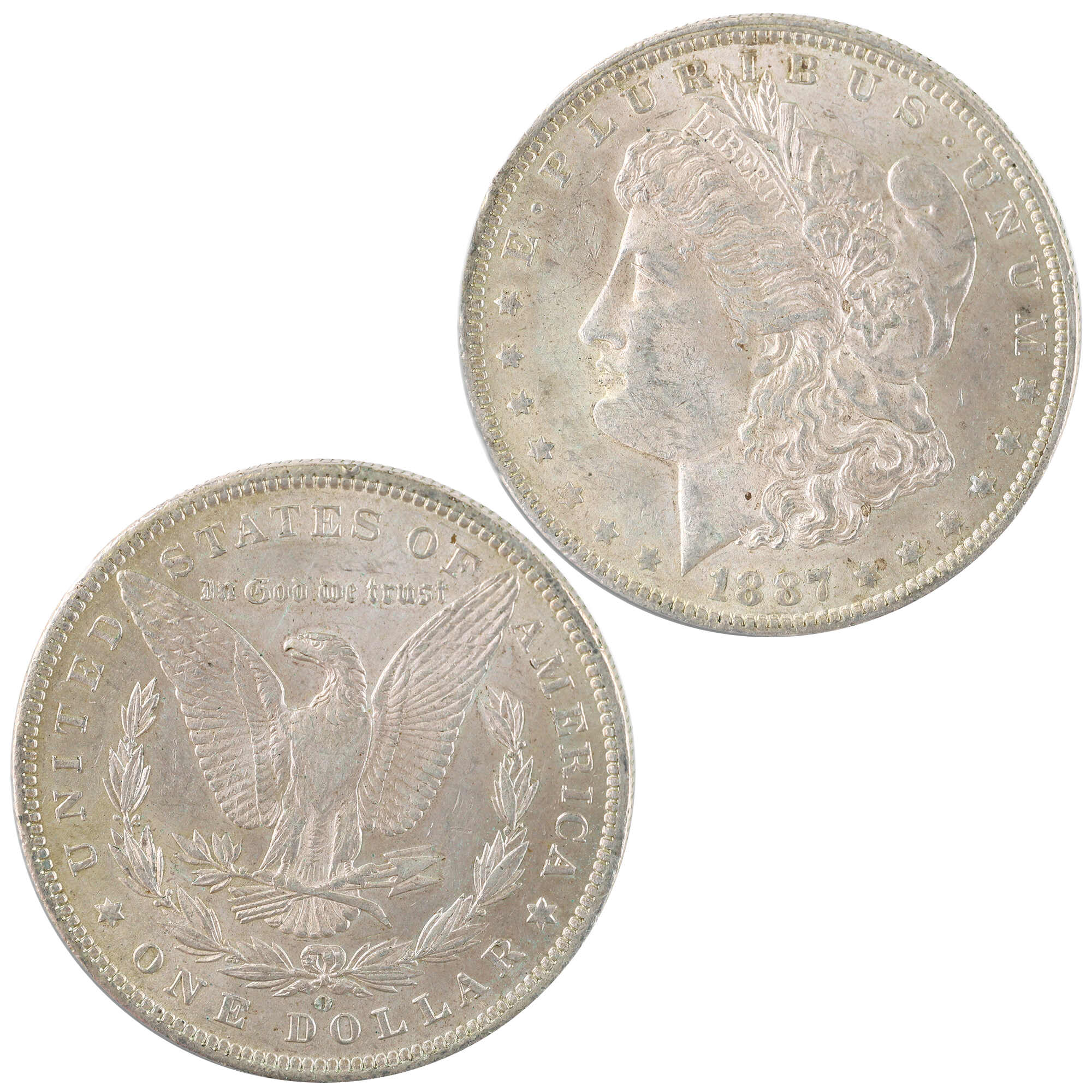 1887 O Morgan Dollar AU About Uncirculated Silver $1 Coin SKU:I12077 - Morgan coin - Morgan silver dollar - Morgan silver dollar for sale - Profile Coins &amp; Collectibles