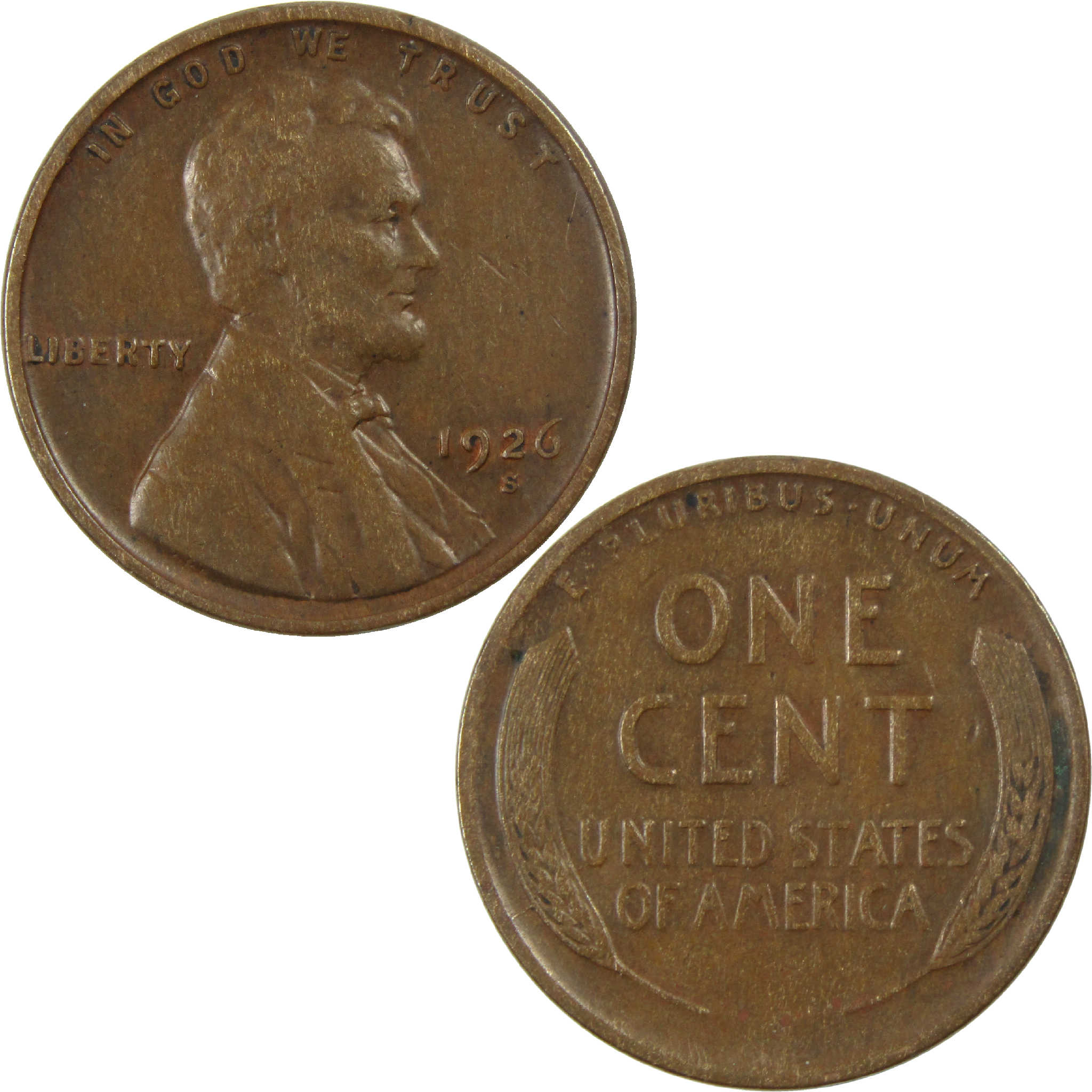 1926 S Lincoln Wheat Cent VF Very Fine Penny 1c Coin SKU:I12172