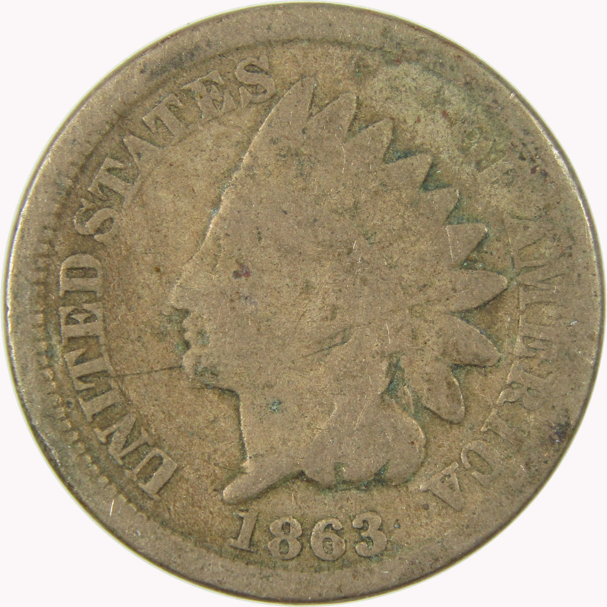 1863 Indian Head Cent G Good Penny 1c Coin SKU:CP1102