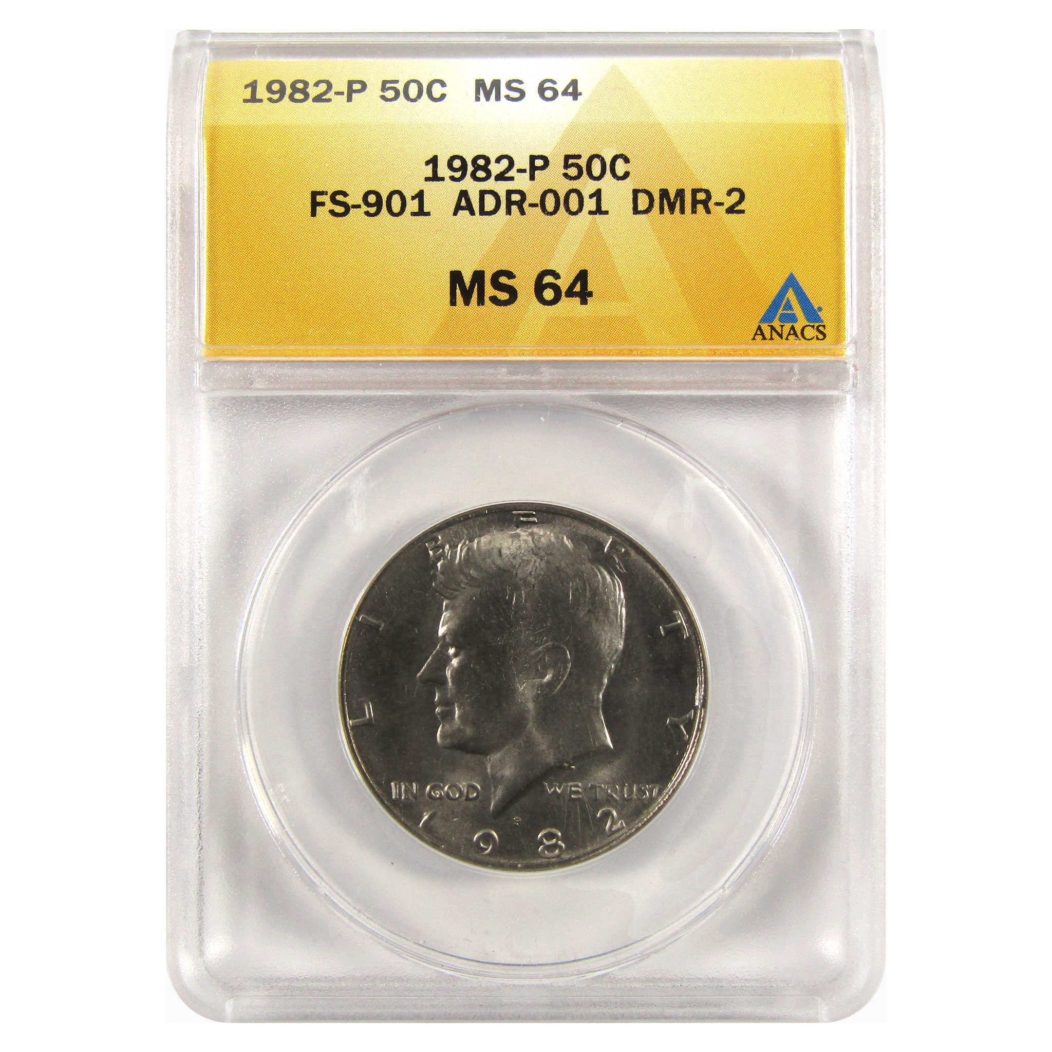 1982 P Kennedy Half Dollar MS 64 ANACS Clad 50c Unc SKU:CPC4319