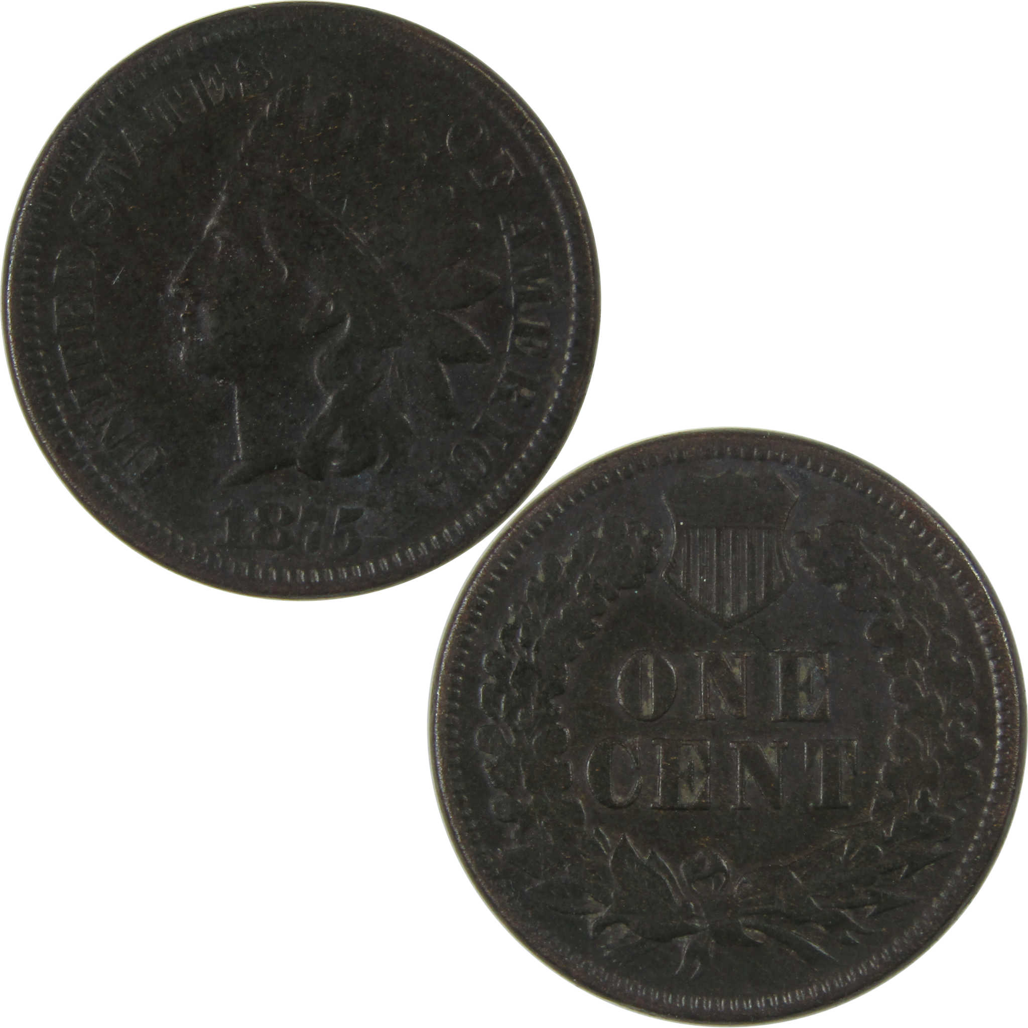 1875 Indian Head Cent F Fine Penny 1c Coin SKU:I23281