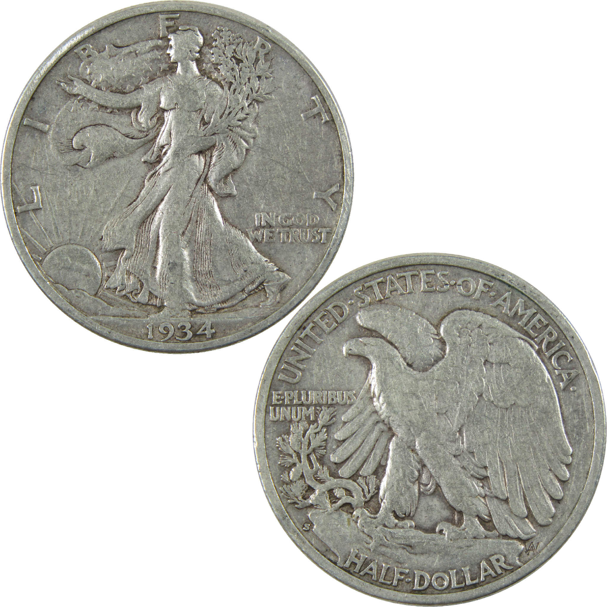1934 S Liberty Walking Half Dollar VF Very Fine Silver 50c SKU:I11878