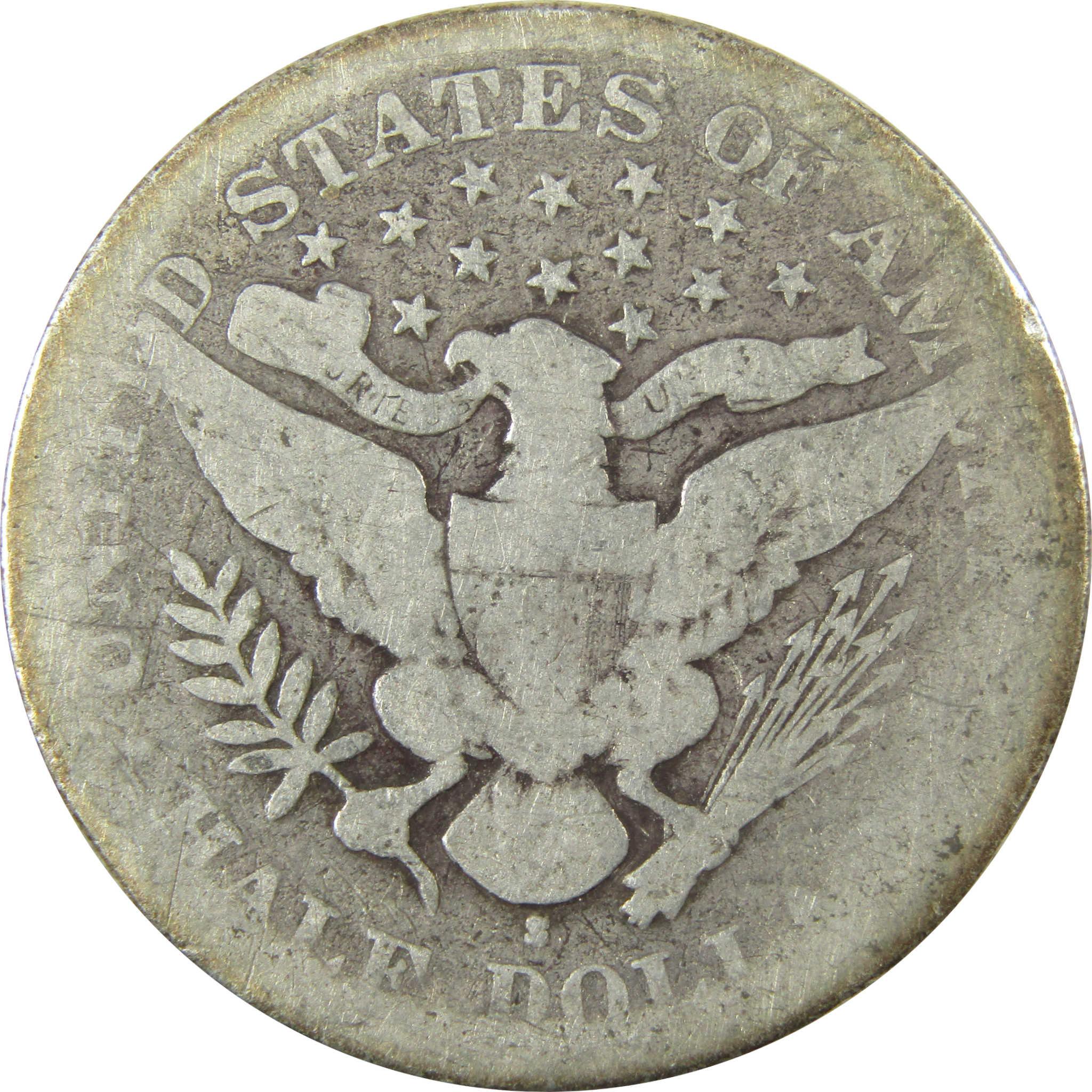 1893 S Barber Silver Half Dollar AG About Good 50c CoinSKU:CP1473