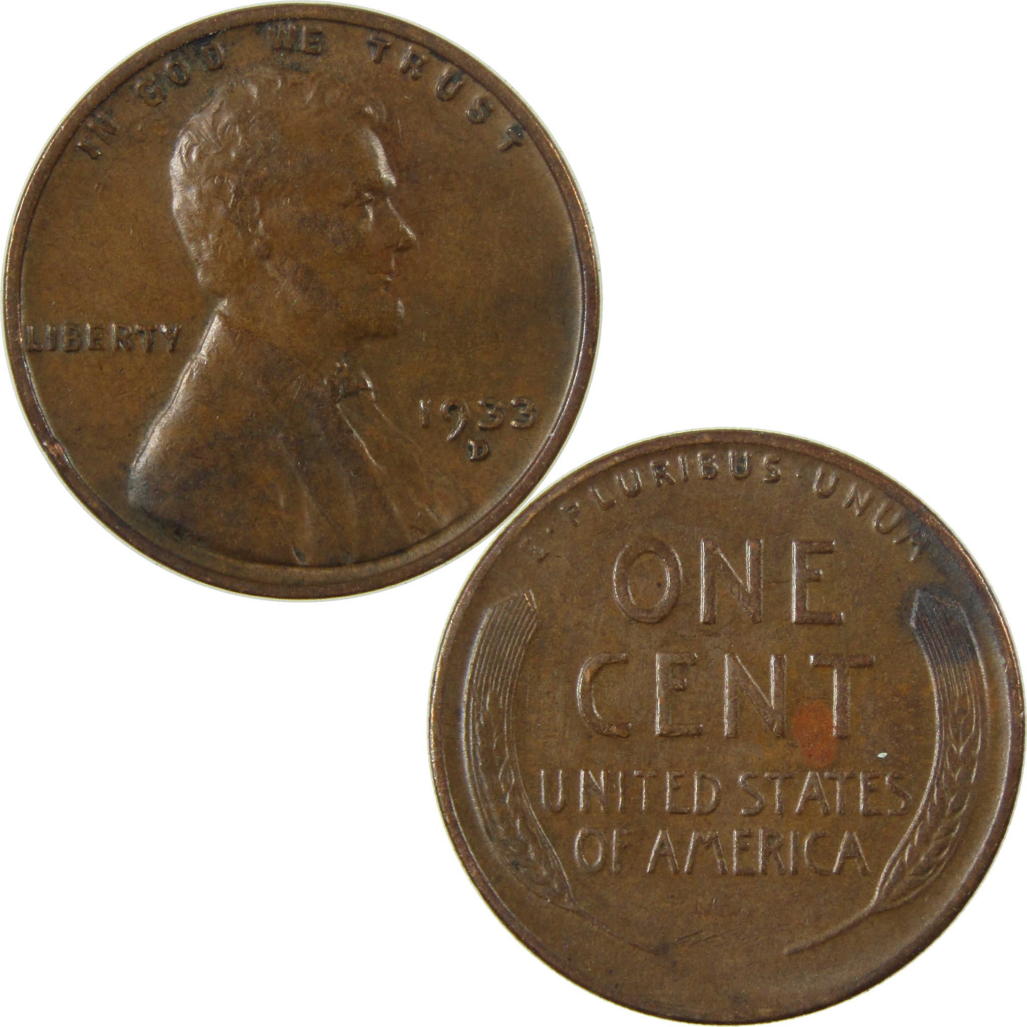 1933 D Lincoln Wheat Cent AU About Uncirculated Penny SKU:I26868