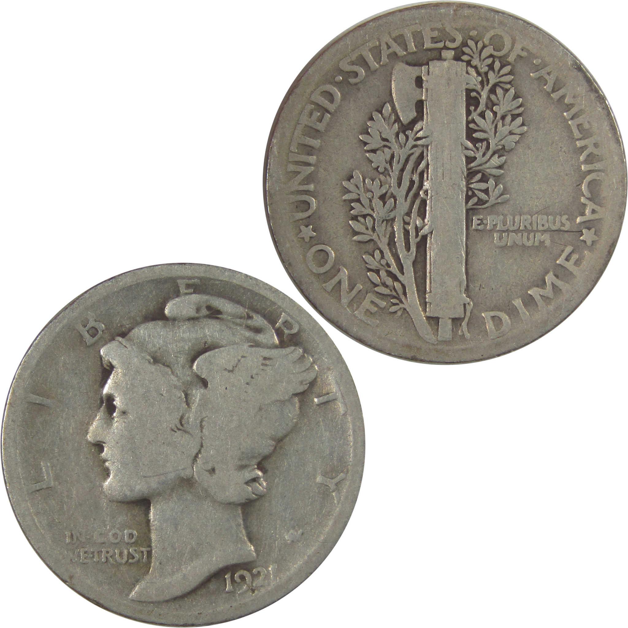 1921 Mercury Silver Dime G Good 10c Coin SKU:I25153
