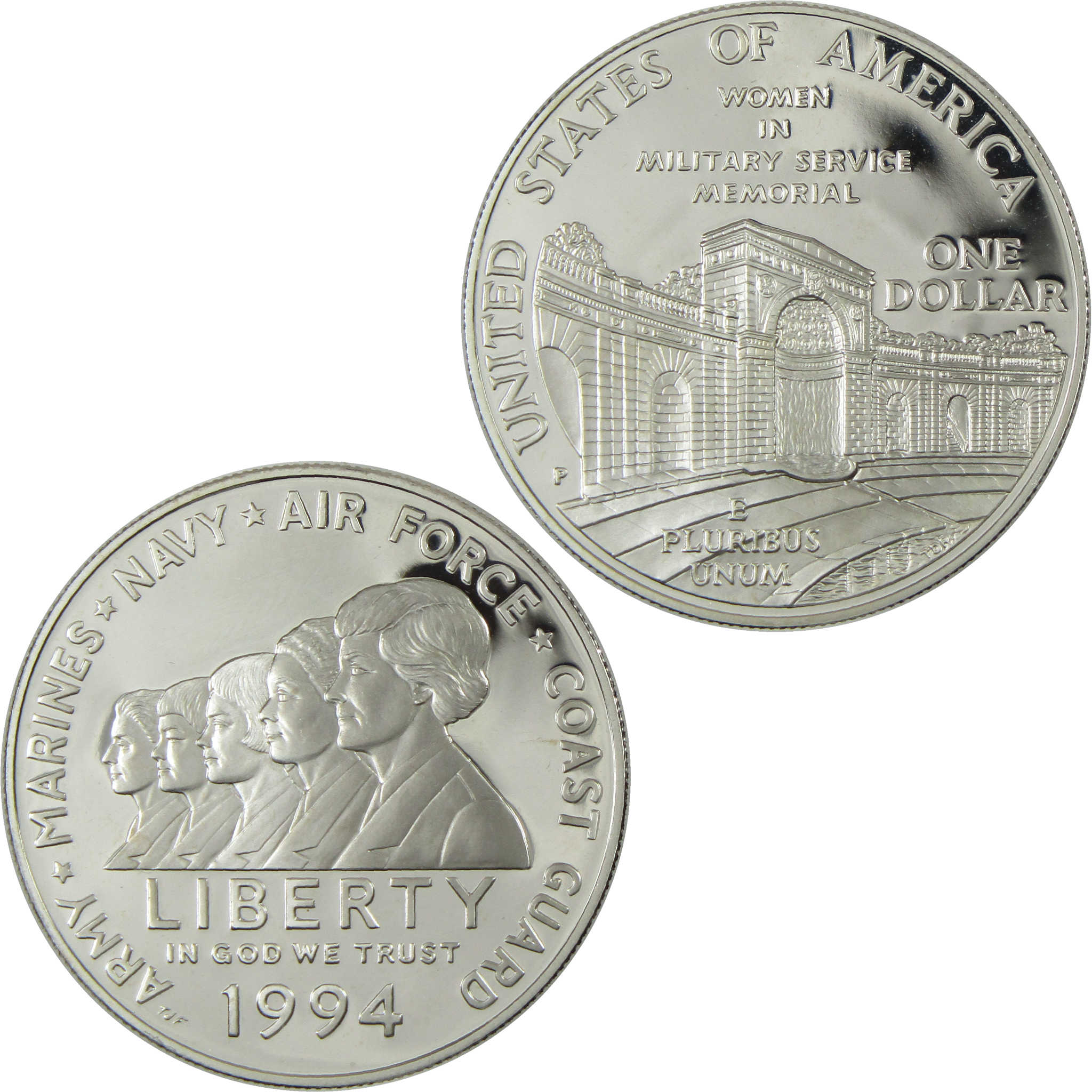 1994 P Women in Military Service Commemorative Silver Dollar Proof