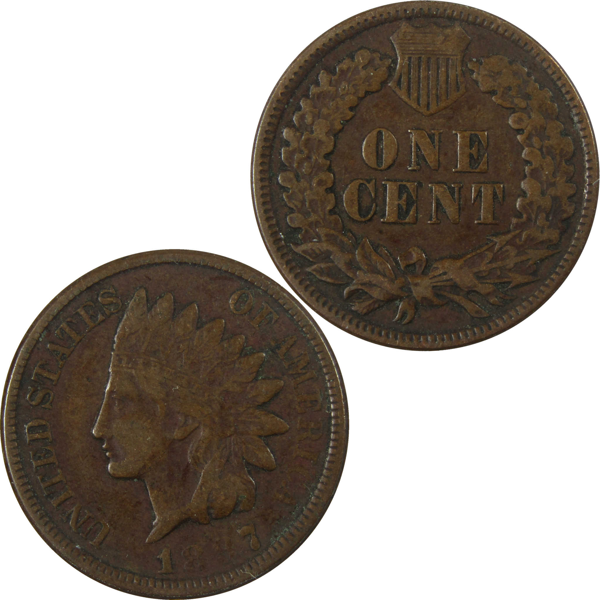 1887 Indian Head Cent F Fine Penny 1c Coin Collectible SKU:I26931