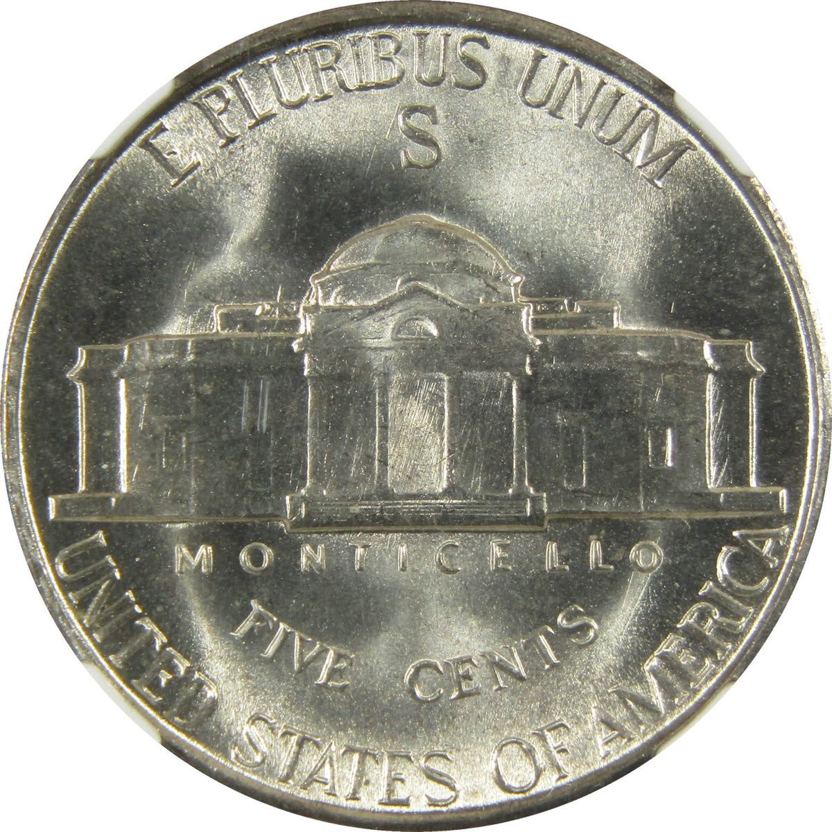 1945 S Jefferson Wartime Silver Nickel MS 67 NGC 5c Coin SKU:I28722