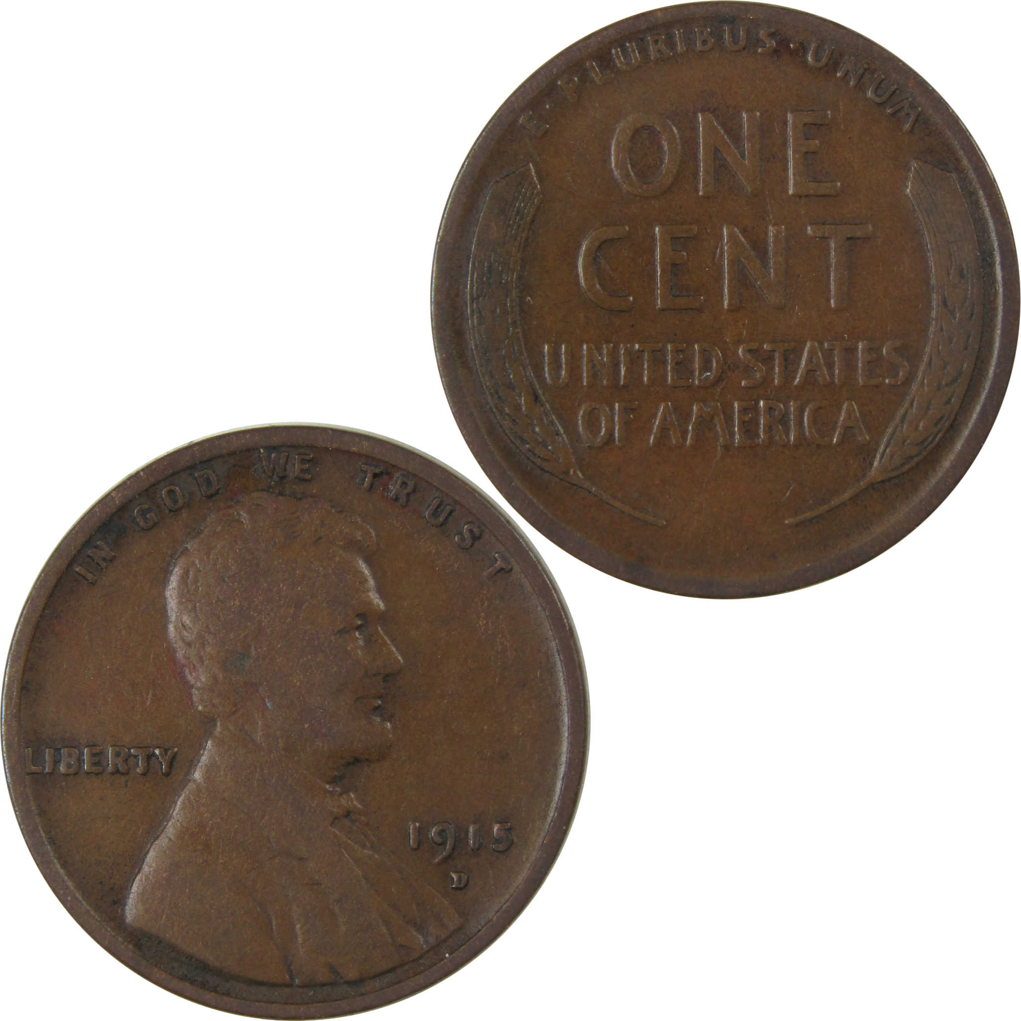 1915 D Lincoln Wheat Cent VG Very Good Penny 1c Coin SKU:I23860