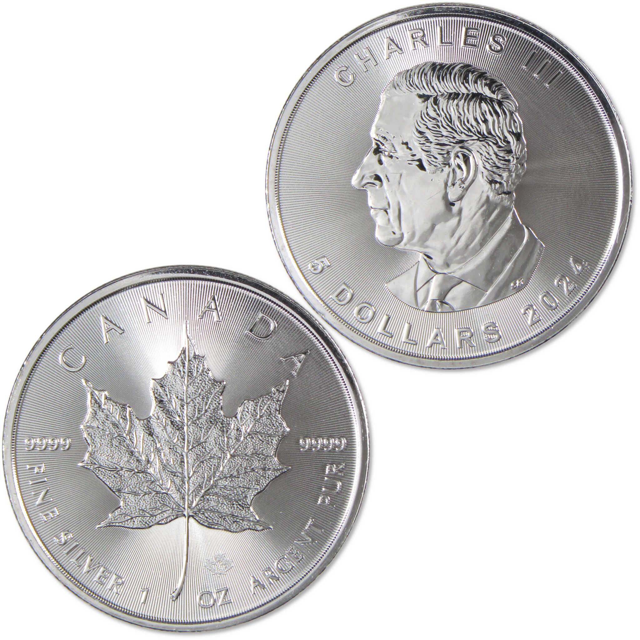 2024 Canadian Maple Leaf BU Brilliant Uncirculated 1 oz .9999 Silver