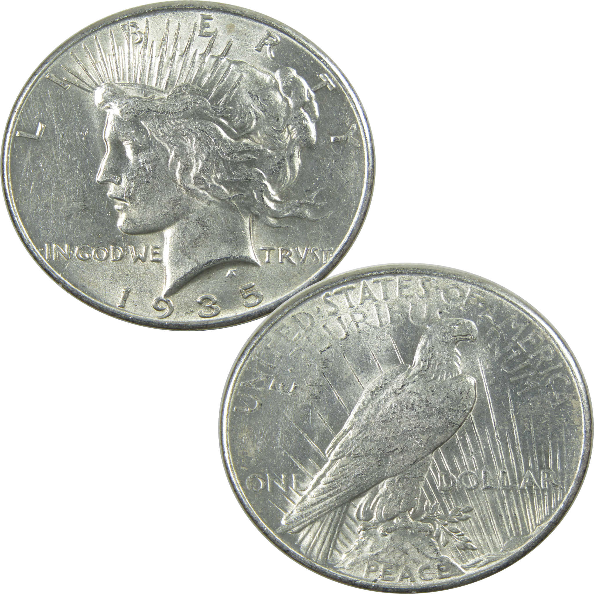 1935 Peace Dollar AU About Uncirculated Silver $1 Coin SKU:I15470