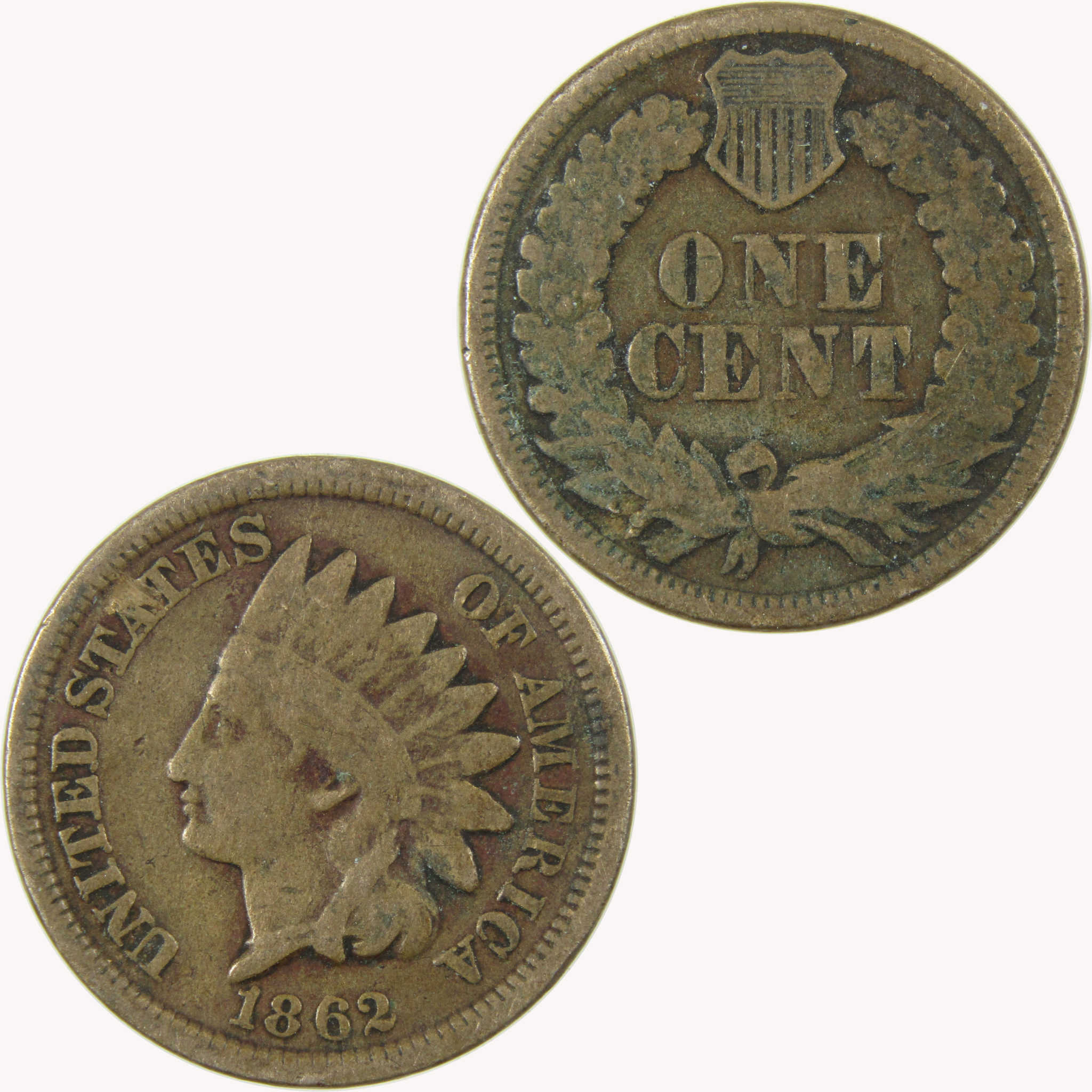 1862 Indian Head Cent VG Very Good Penny 1c Coin SKU:CP1098