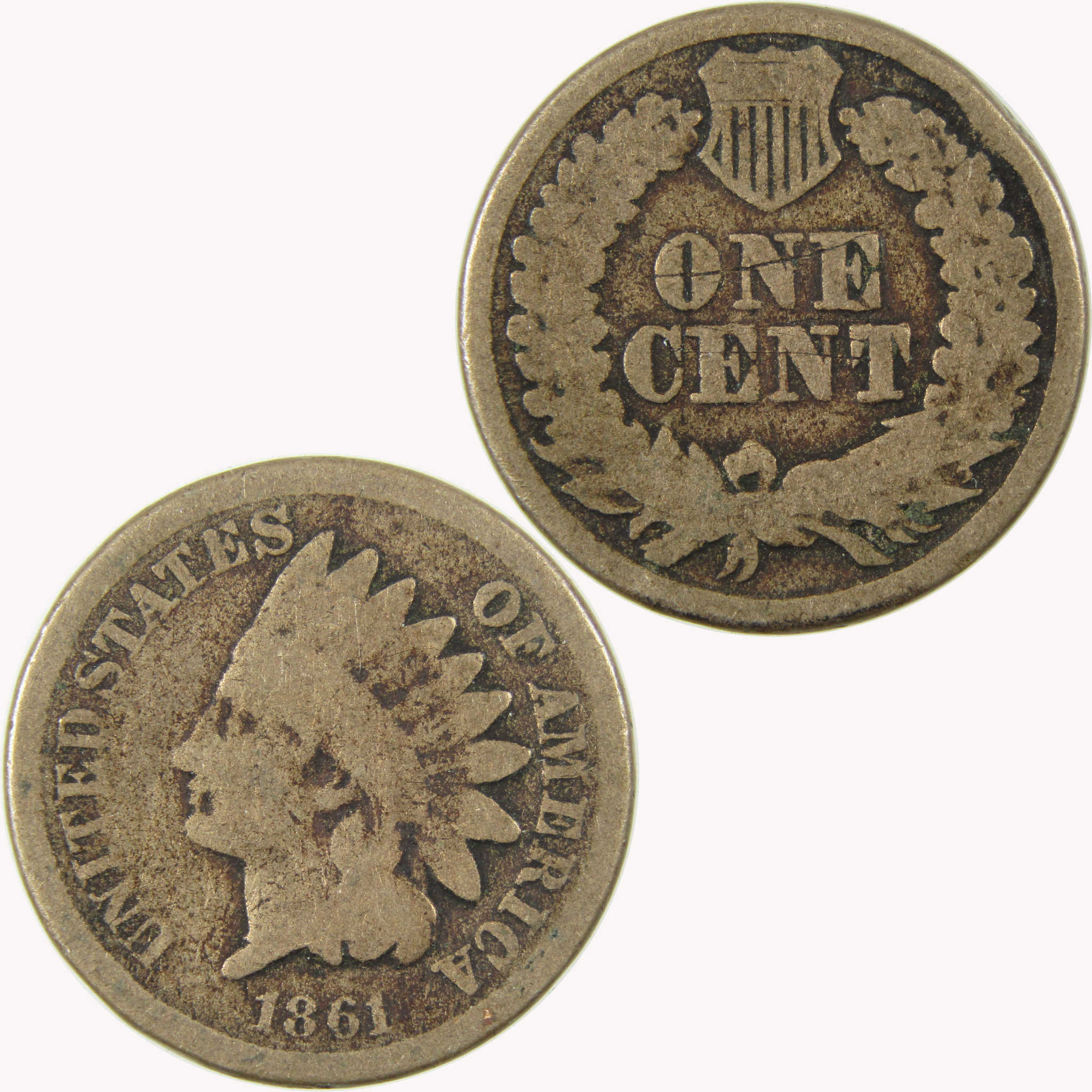 1861 Indian Head Cent G Good Penny 1c Coin SKU:CP1079