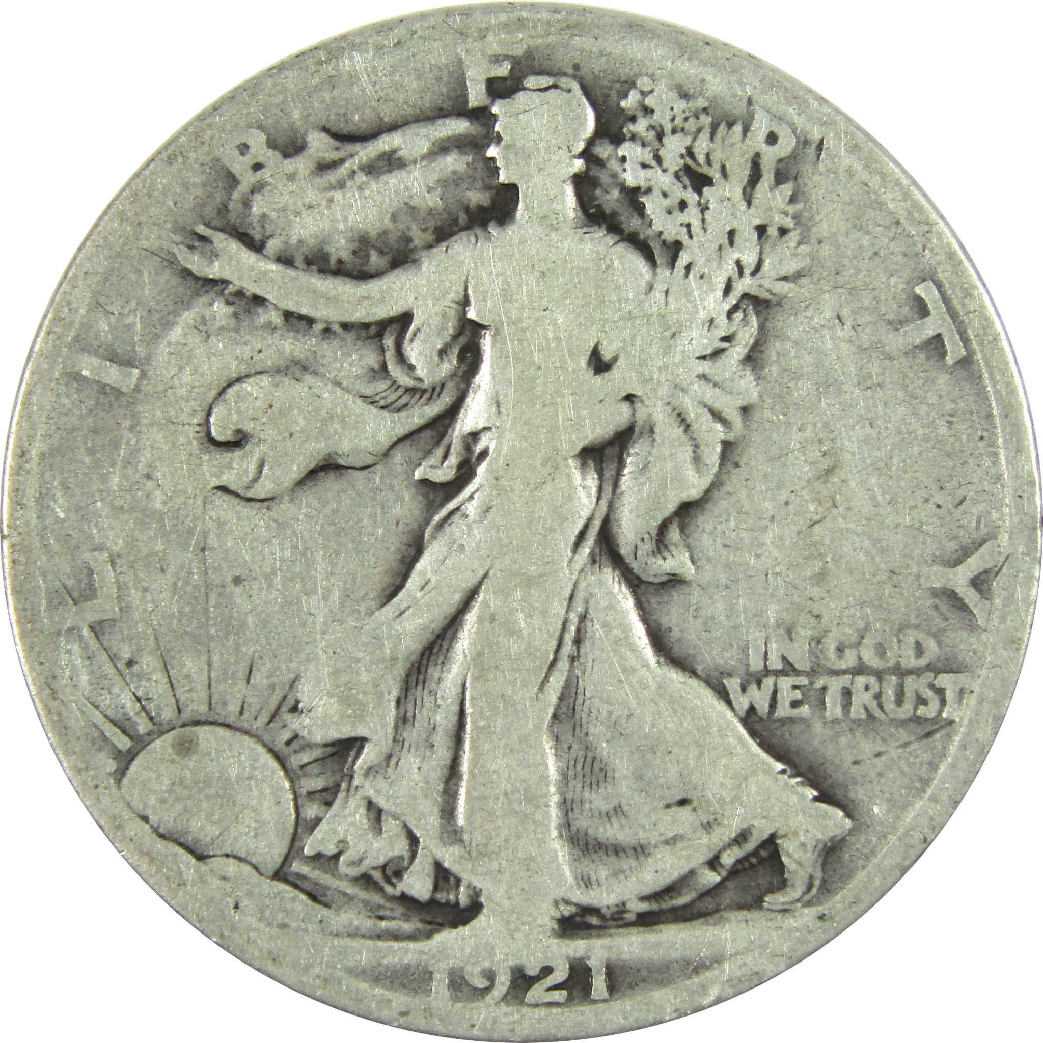 1921 S Liberty Walking Half Dollar G Good Silver 50c SKU:I15083