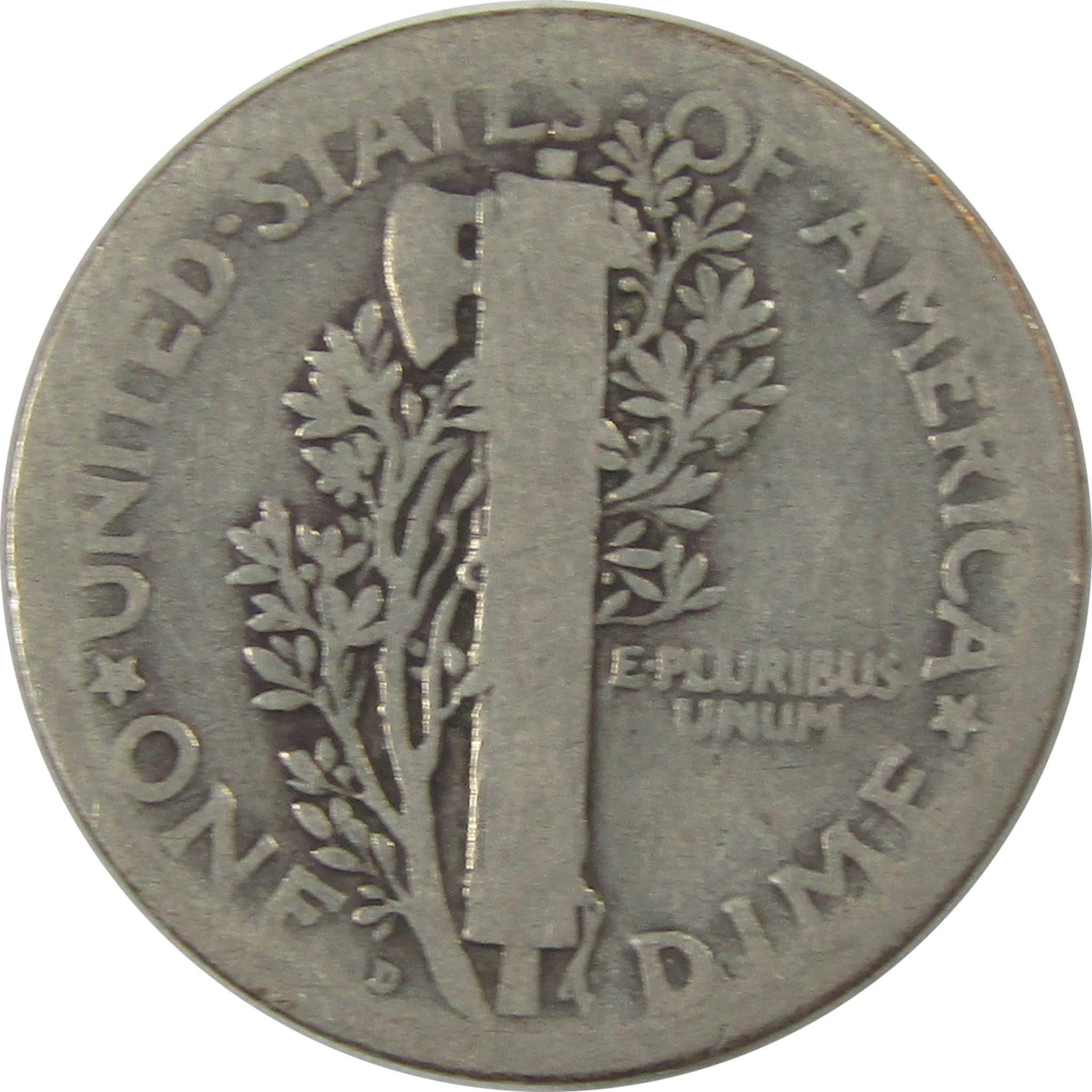 1921 D Mercury Silver Dime G Good 10c Coin Collectible SKU:I23957