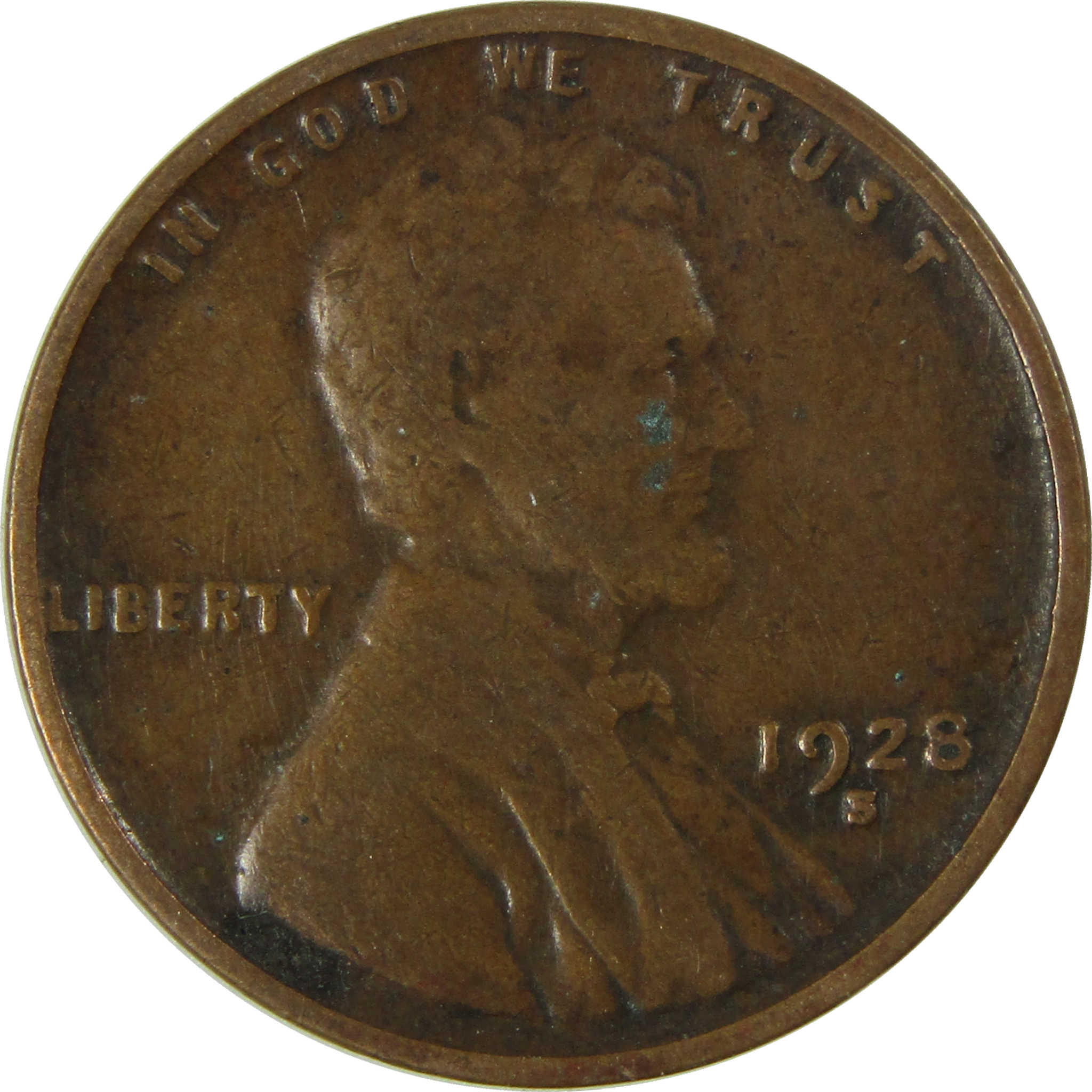 1928 S Lincoln Wheat Cent F Fine Penny 1c Coin Collectible SKU:I26687