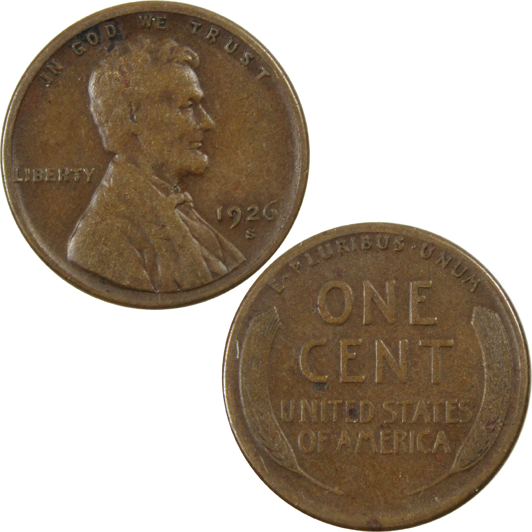 1926 S Lincoln Wheat Cent VF Very Fine Penny 1c Coin SKU:I12160