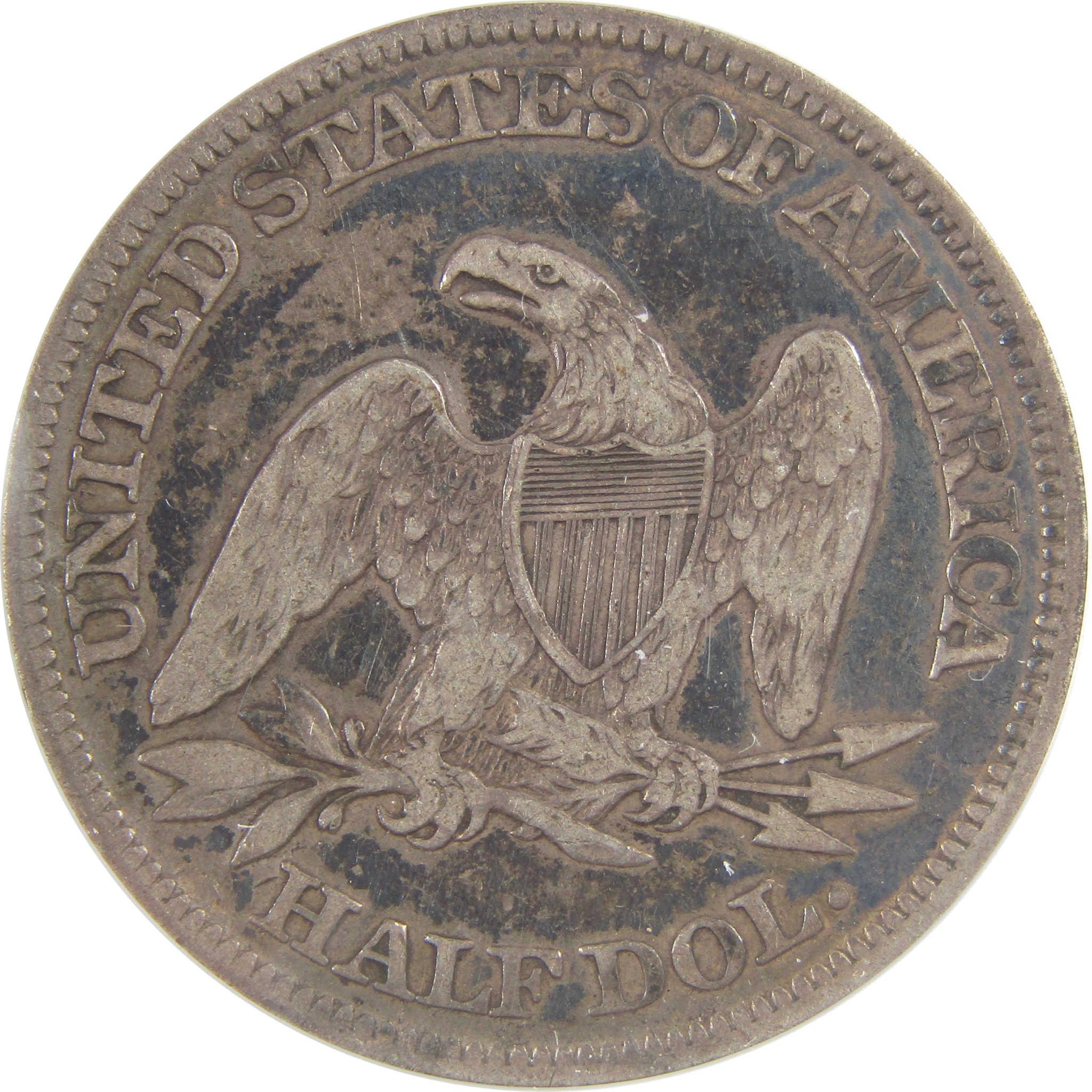 1861 Seated Liberty Silver Half Dollar F 12 Details ANACS SKU:I25465