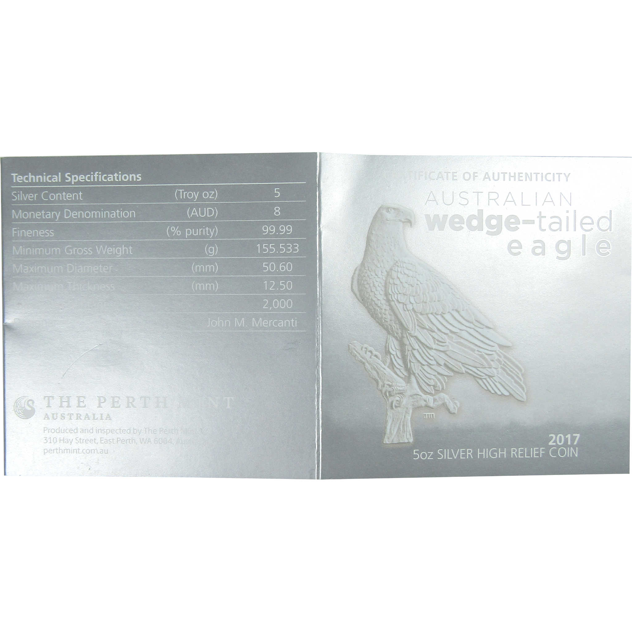 2017 P Australian Wedge-tailed Eagle Reverse PF 70 NGC SKU:CPC9321