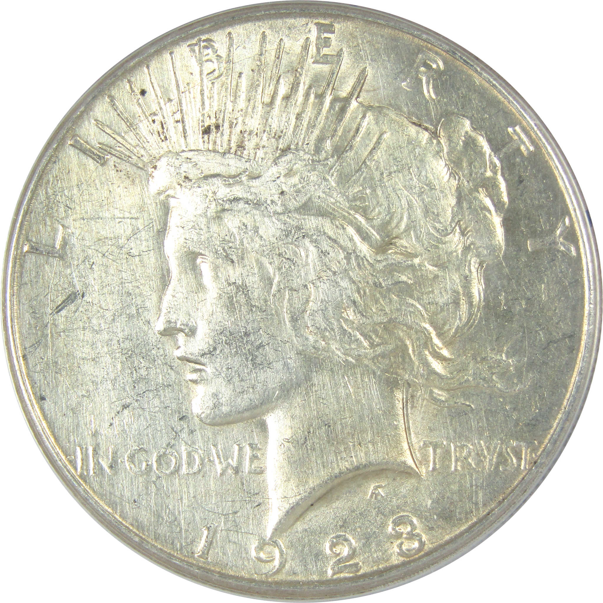 1923 S Peace Dollar AU 50 Details ANACS Silver $1 Coin SKU:I16241