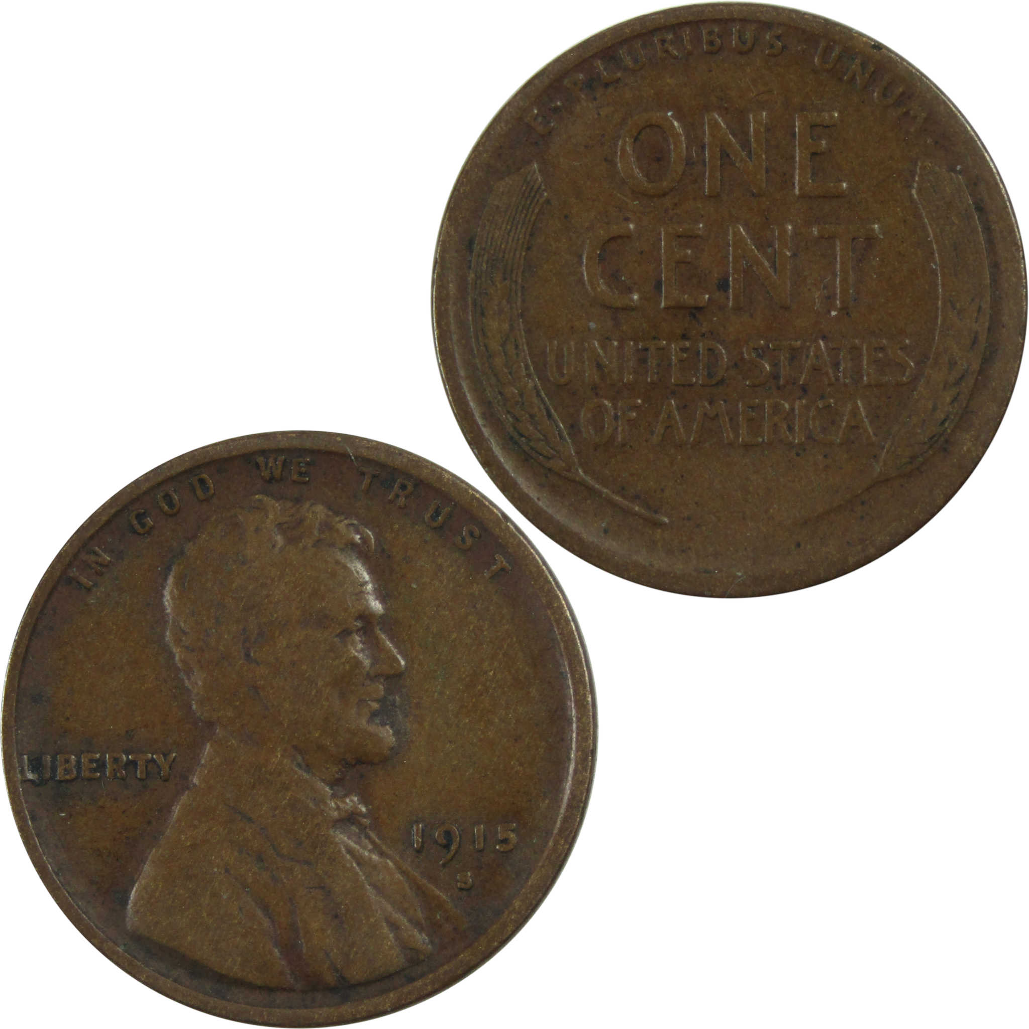 1915 S Lincoln Wheat Cent VF Very Fine Penny 1c Coin SKU:I13495