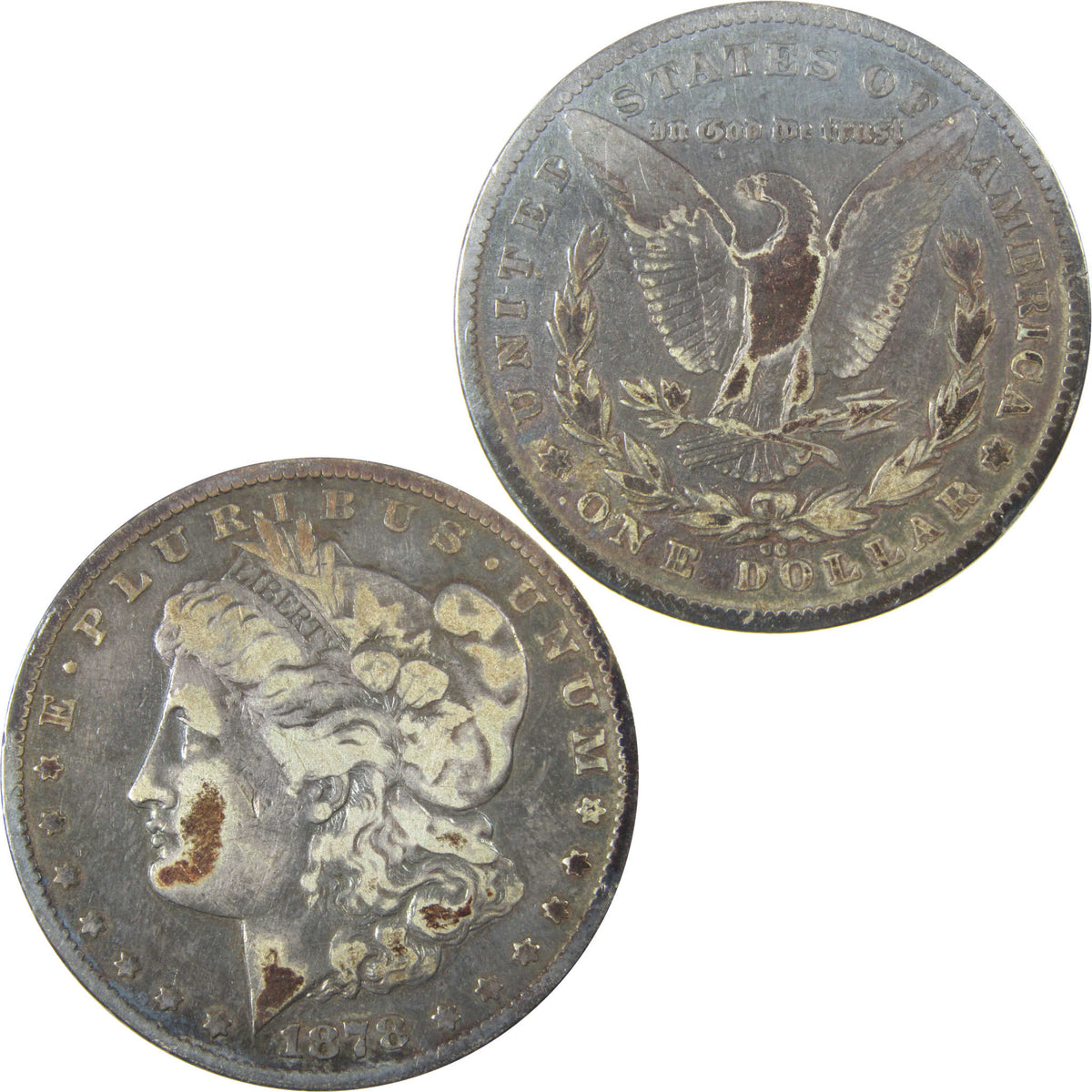 1878 CC Morgan Silver Dollar F Fine $1 Coin Collectible SKU:CP1590 - Morgan coin - Morgan silver dollar - Morgan silver dollar for sale - Profile Coins &amp; Collectibles