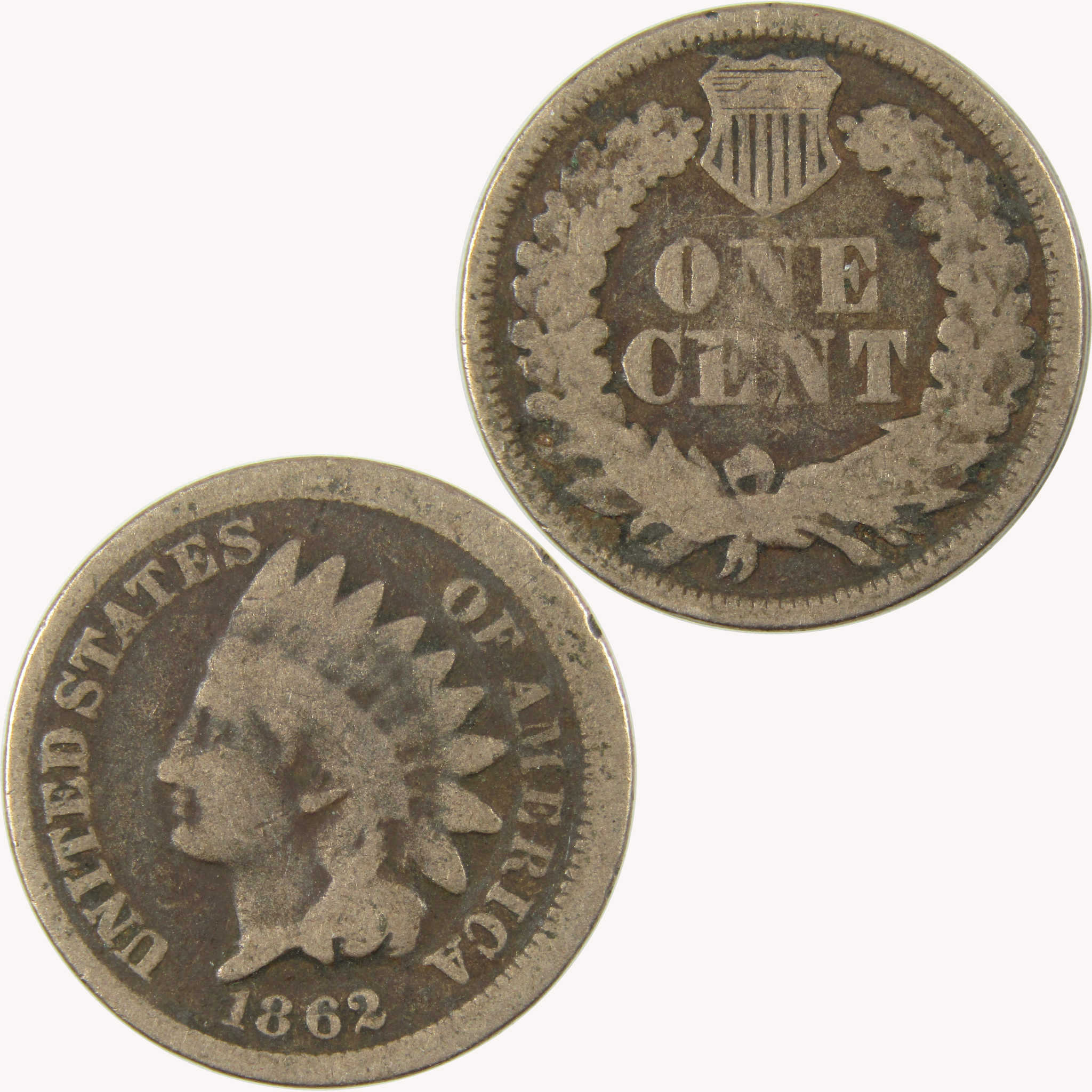 1862 Indian Head Cent AG About Good Penny 1c Coin SKU:CP1082