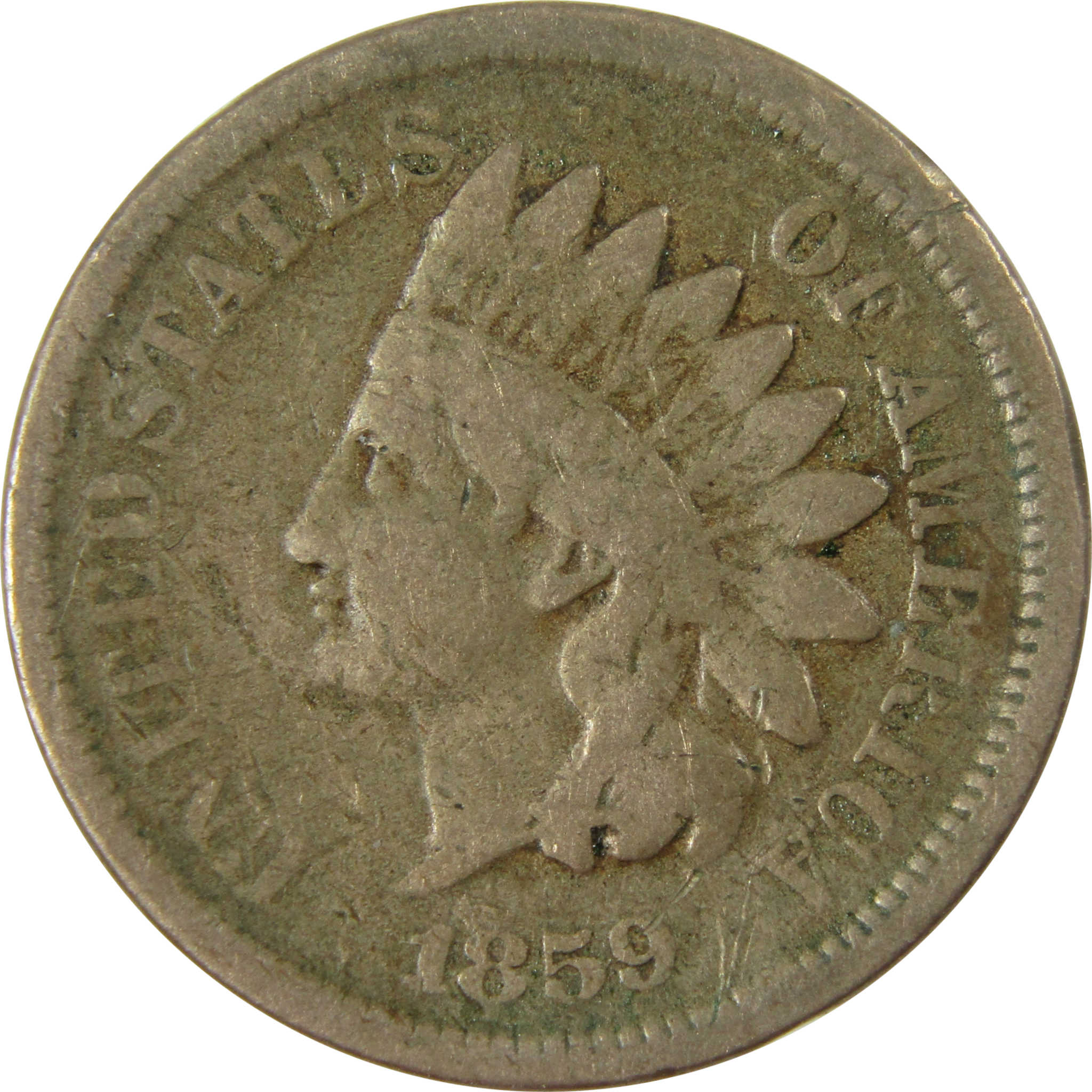 1859 Indian Head Cent G Good Penny 1c Coin Collectible SKU:CP1257