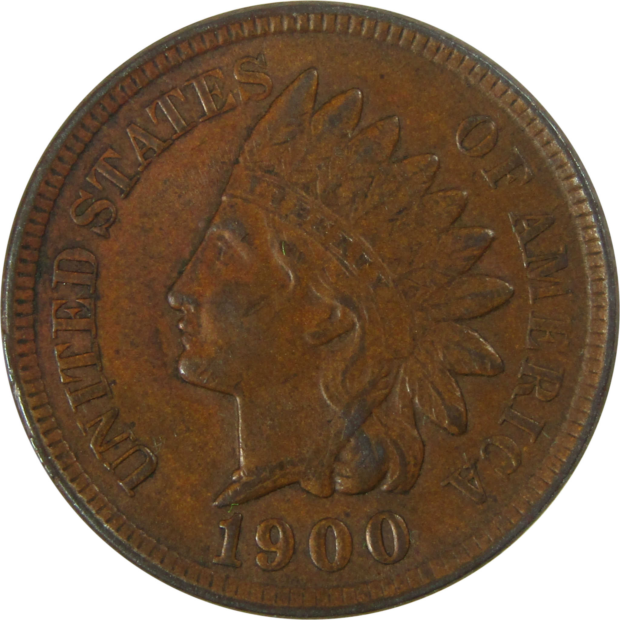1900 Indian Head Cent AU About Uncirculated Penny 1c Coin SKU:I27449