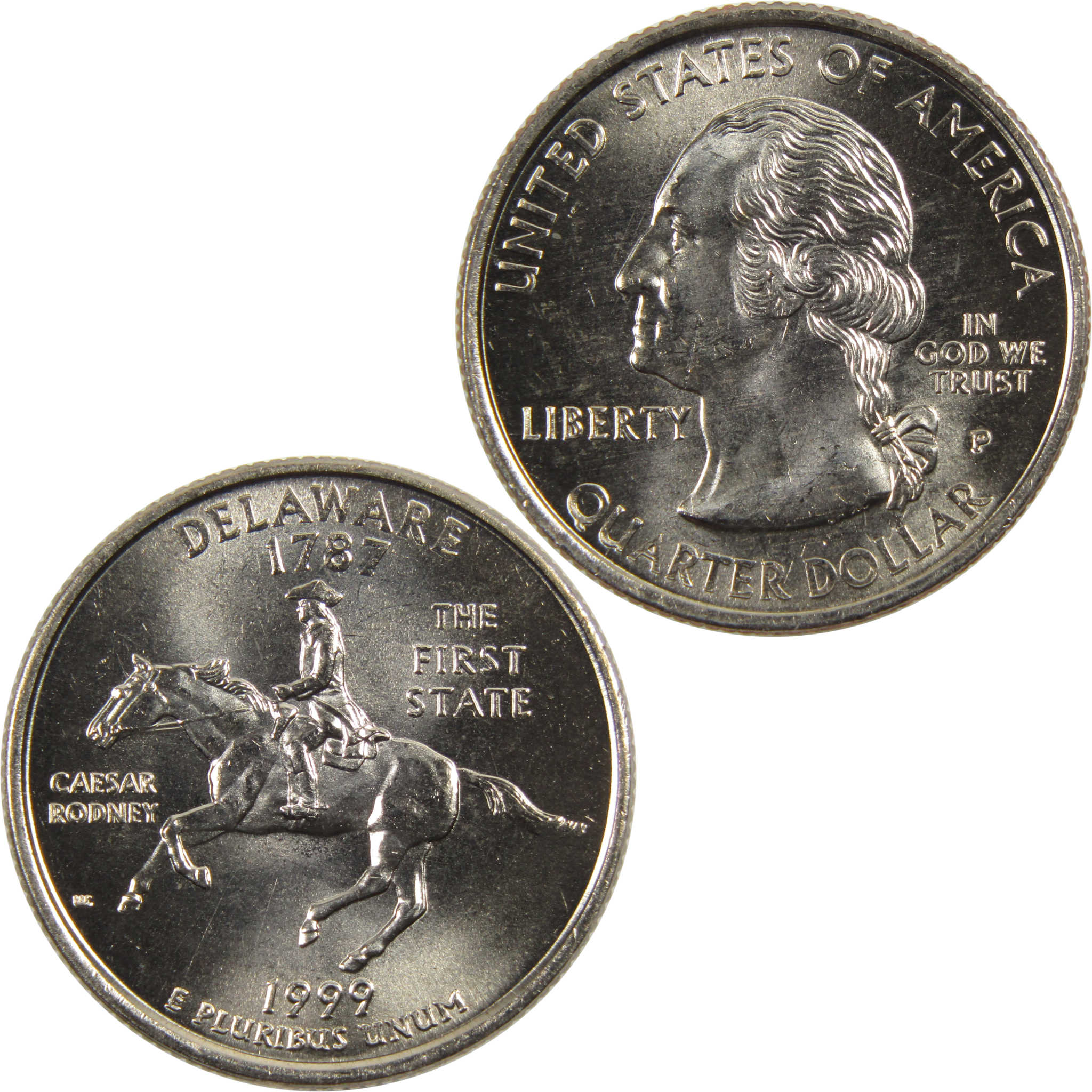 1999 P Delaware State Quarter BU Uncirculated Clad 25c Coin