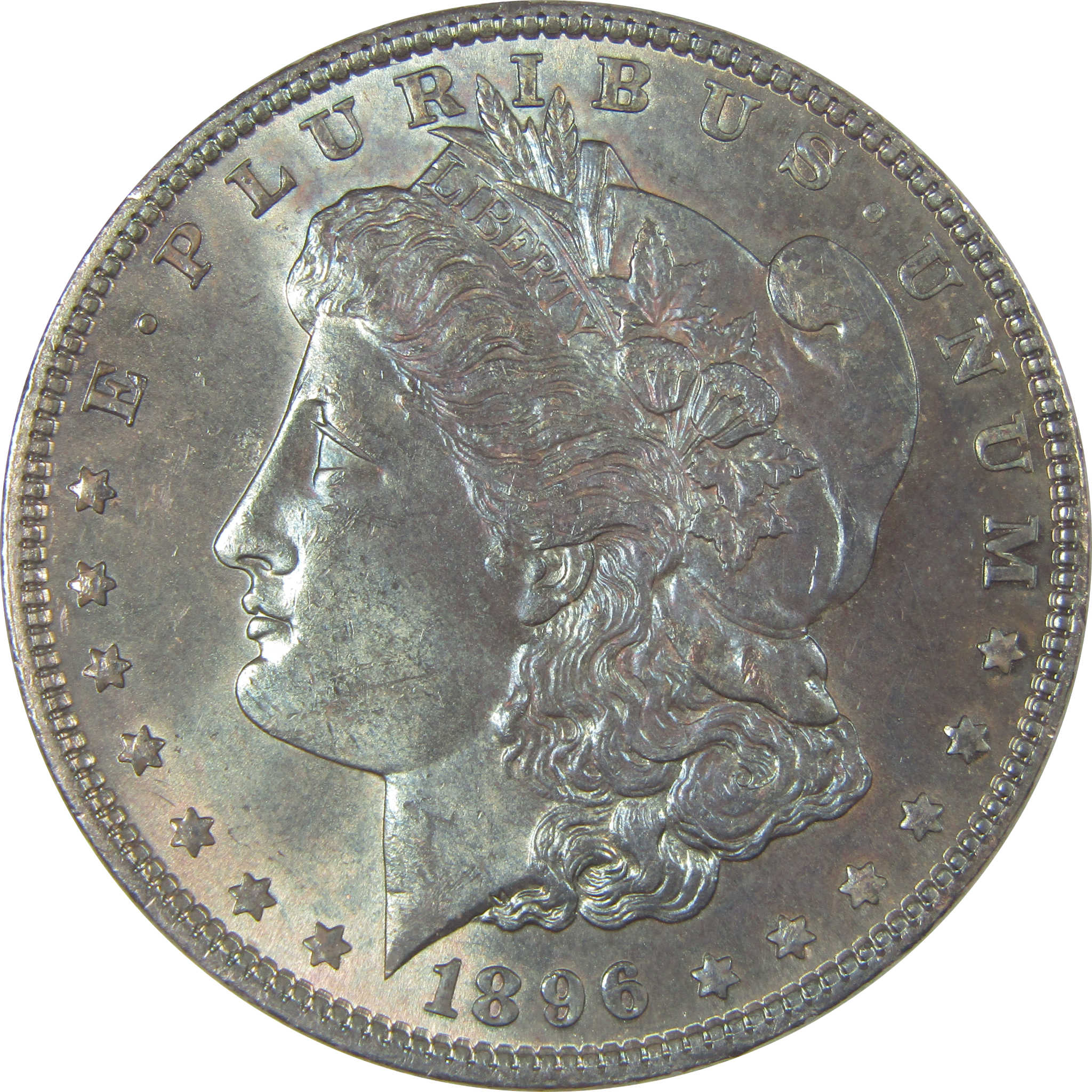 1896 Morgan Dollar Uncirculated Silver $1 Coin Toned SKU:CPC1003