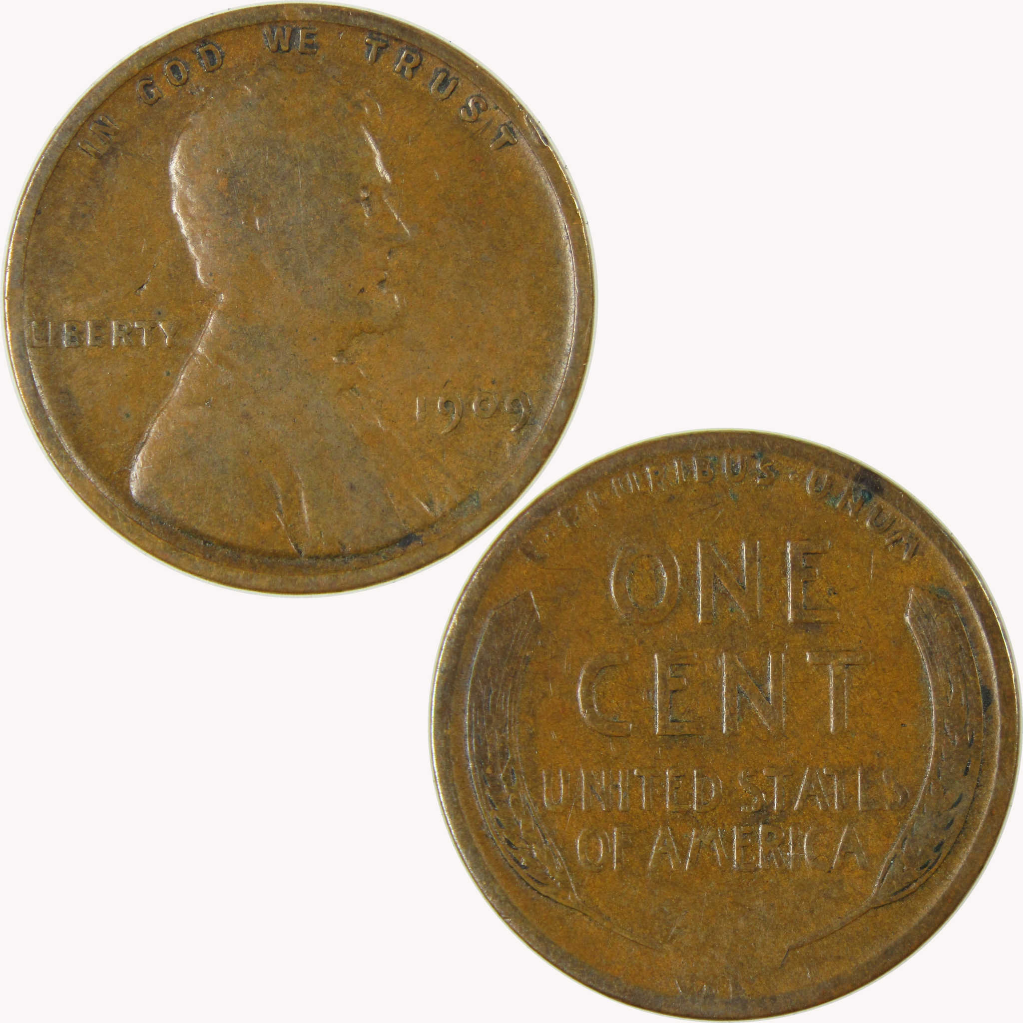 1909 VDB Lincoln Wheat Cent VG Very Good Details Penny SKU:I26317