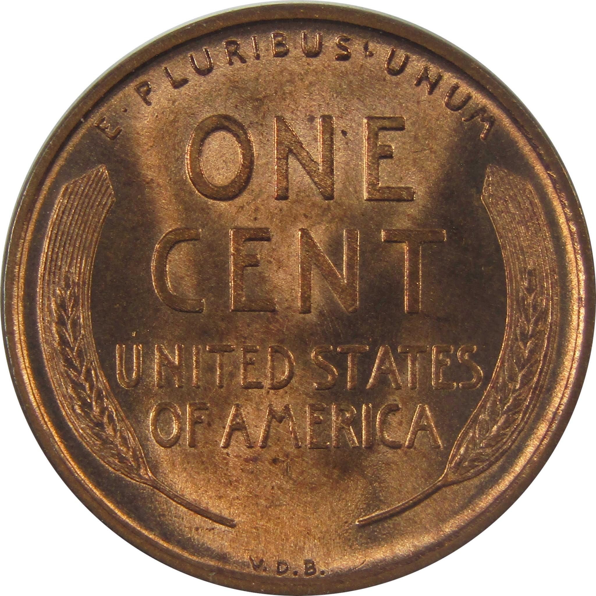 1909 VDB Lincoln Wheat 1c BU Choice Uncirculated Mint State SKU:I25180
