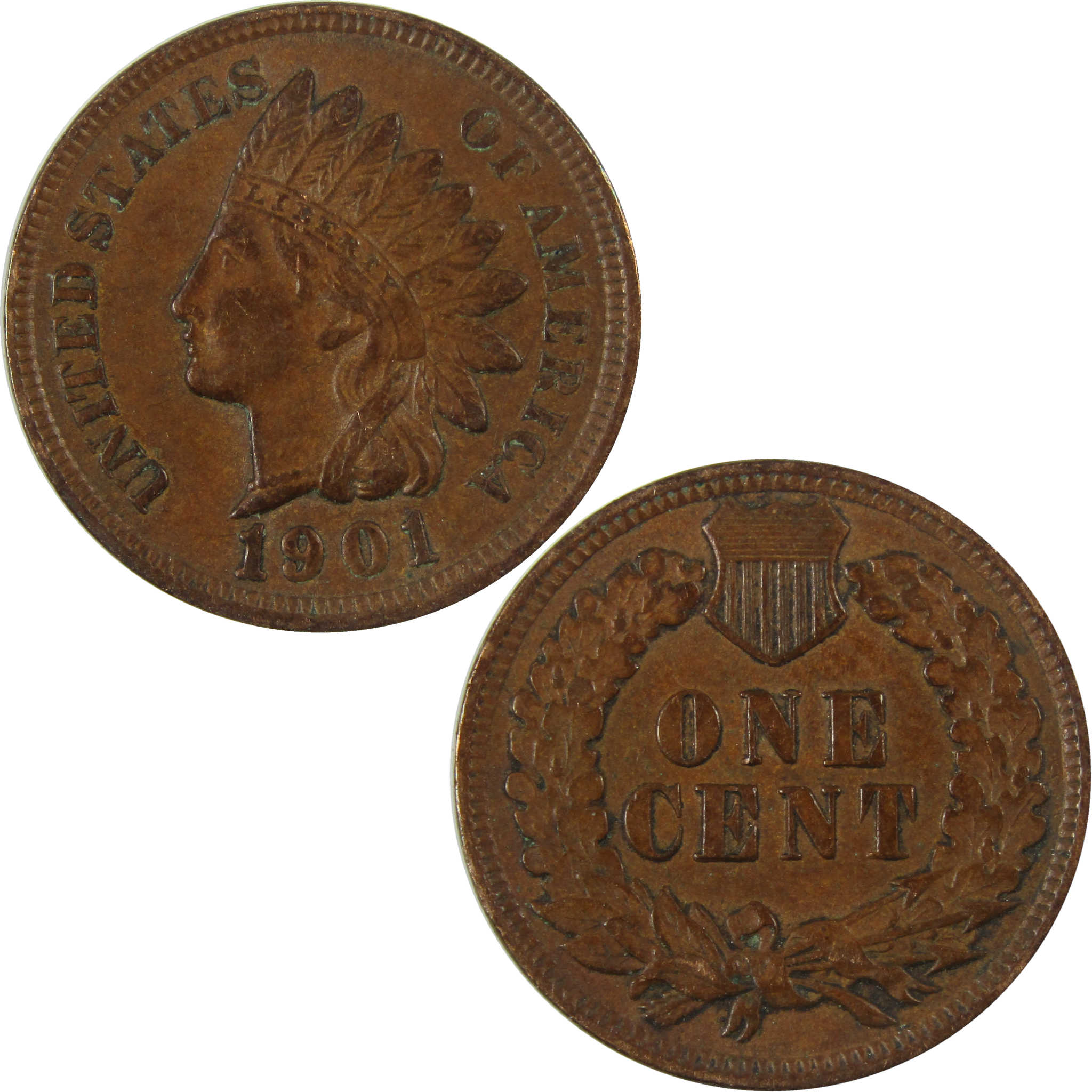1901 Indian Head Cent XF EF Extremely Fine Penny 1c Coin SKU:I26927