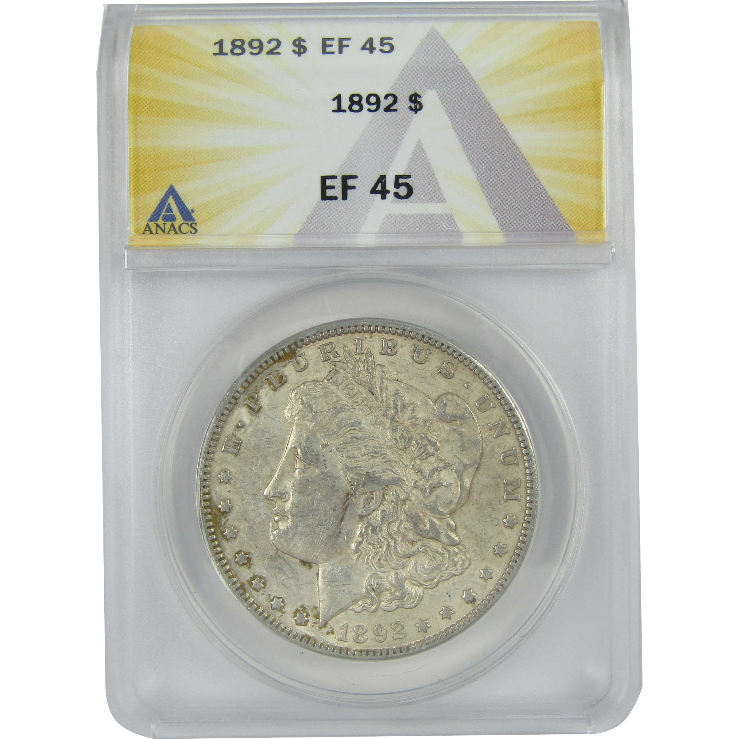 1892 Morgan Dollar EF 45 ANACS Silver $1 Coin SKU:I16376 - Morgan coin - Morgan silver dollar - Morgan silver dollar for sale - Profile Coins &amp; Collectibles