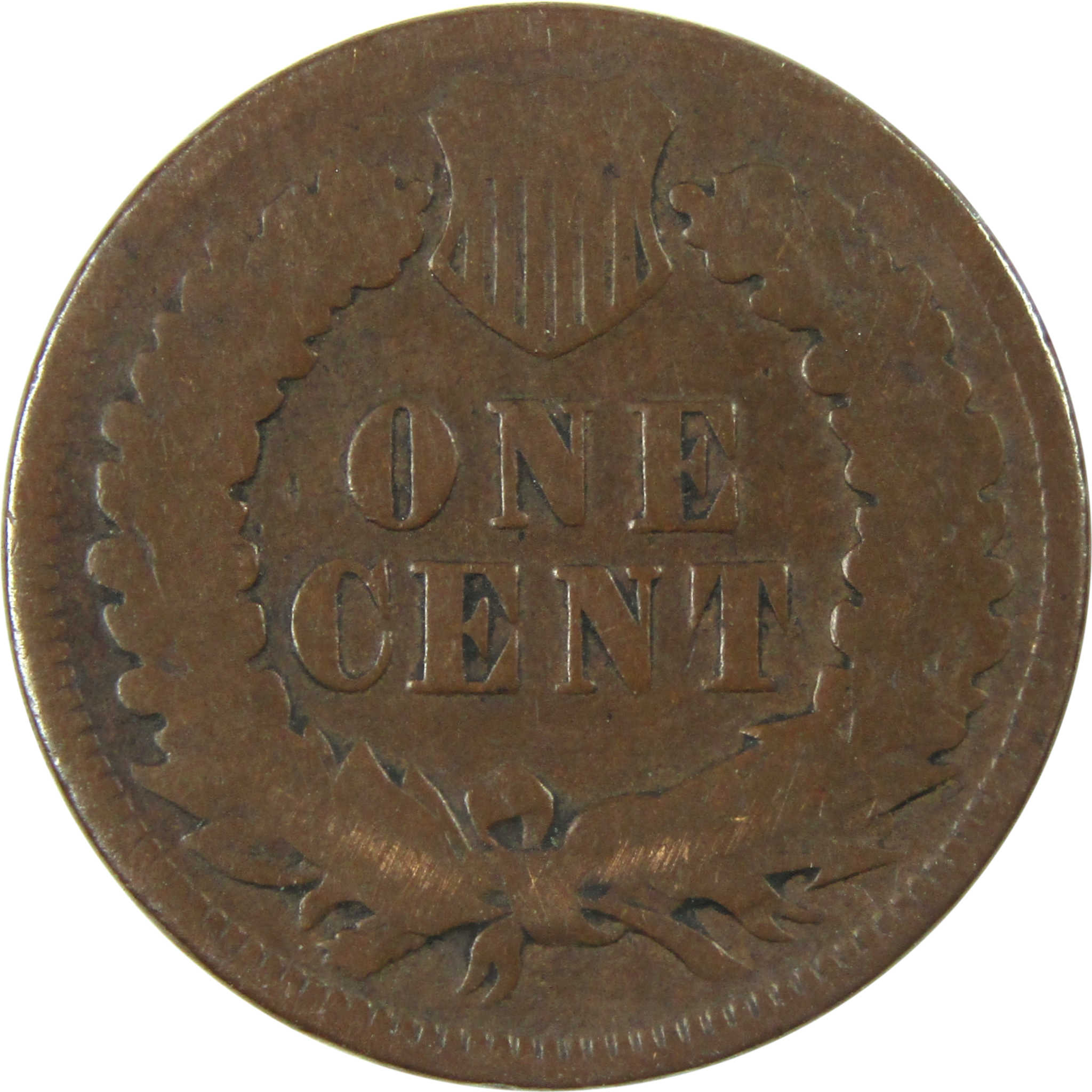 1873 Closed 3 Indian Head Cent AG About Good Penny 1c Coin SKU:I14897