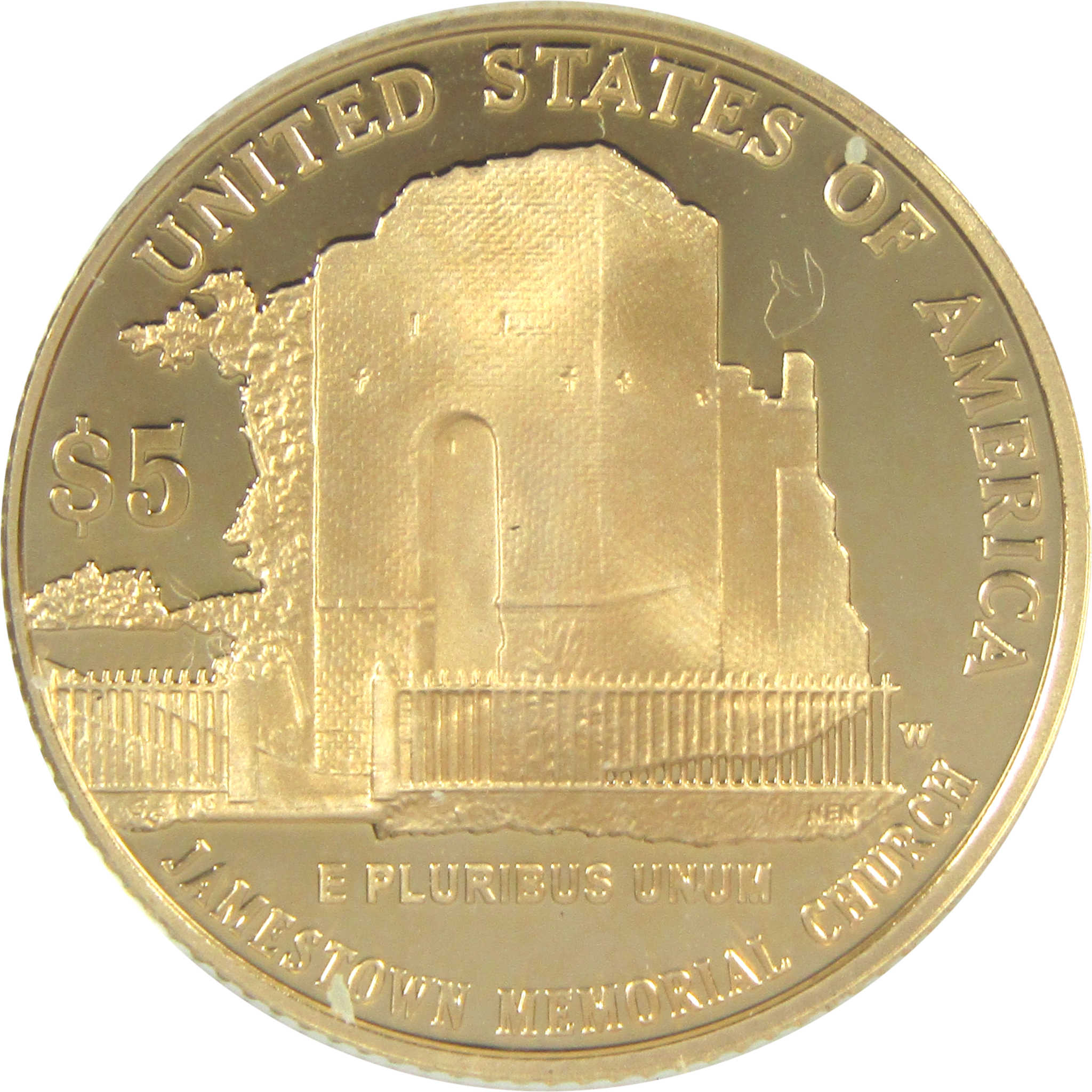 Jamestown 400th Anniversary Commemorative 2007 W Proof Gold $5 Coin